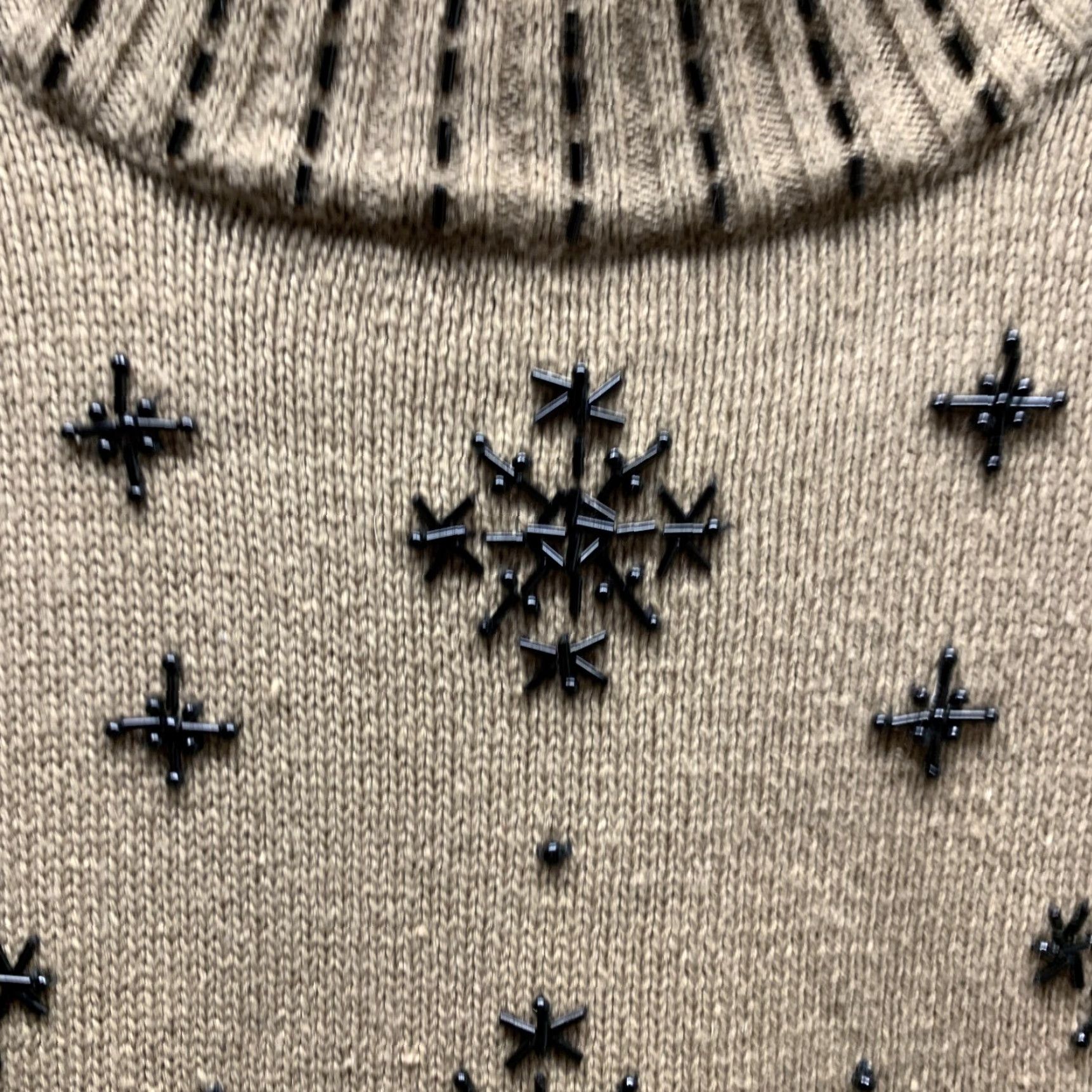 Orvis VINTAGE Orvis Sweater Womens Large Brown Cotton Ramie Knit Sequins Ladies Size L / US 10 / IT 46 - 4 Thumbnail