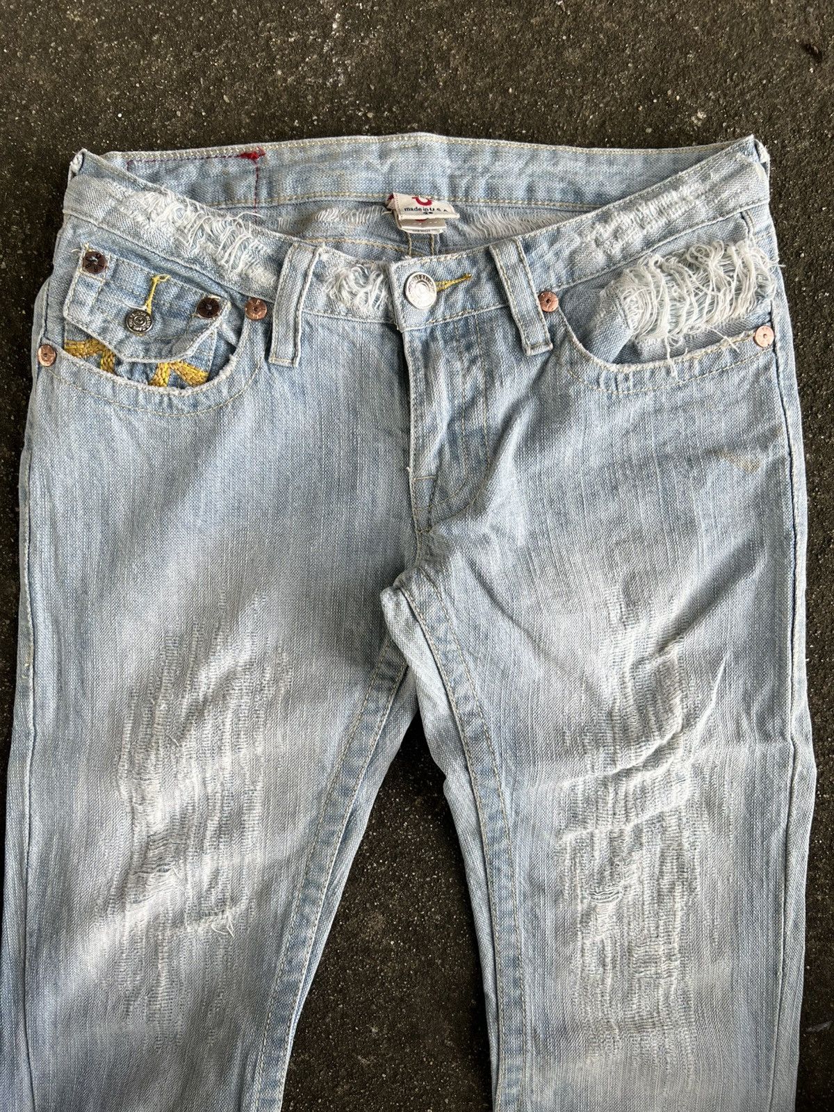True Religion Thrashed Vintage TRUE RELIGION Flared Jeans Distressed Size US 32 / EU 48 - 4 Thumbnail