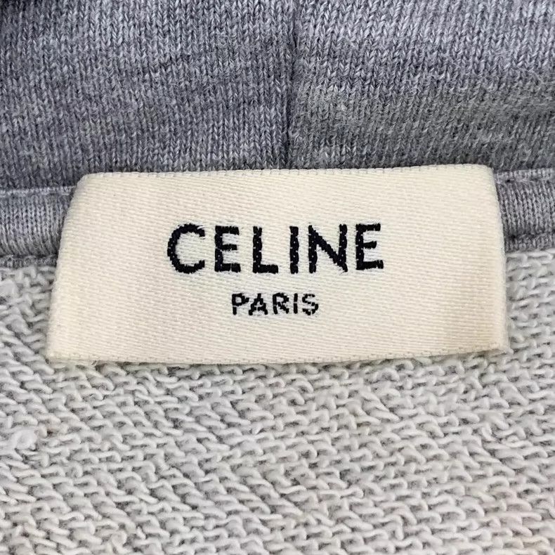 Celine Celine Gray Logo Print Hooded Sweatshirt Size US S / EU 44-46 / 1 - 5 Thumbnail