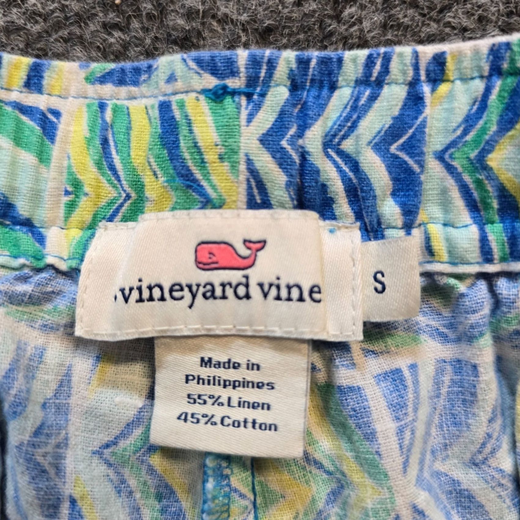 Vineyard Vines Vineyard Vines Shorts Womens Size Small Blue Linen Blend 3 Inch Pull On Beachy Casual Geometric Pattern Shirt Womens Size 28" / US 6 / IT 42 - 3 Thumbnail