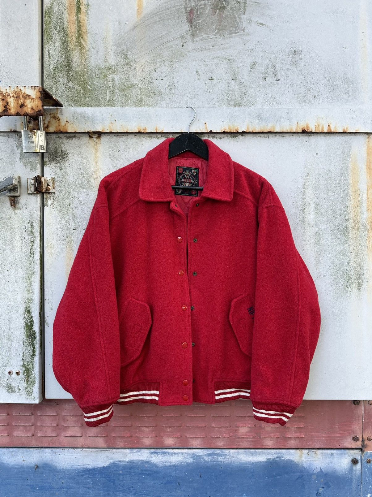 Vintage 👹Vintage Nifty Sports Embroidery Wool Bomber Jacket Size US M / EU 48-50 / 2 - 5 Thumbnail