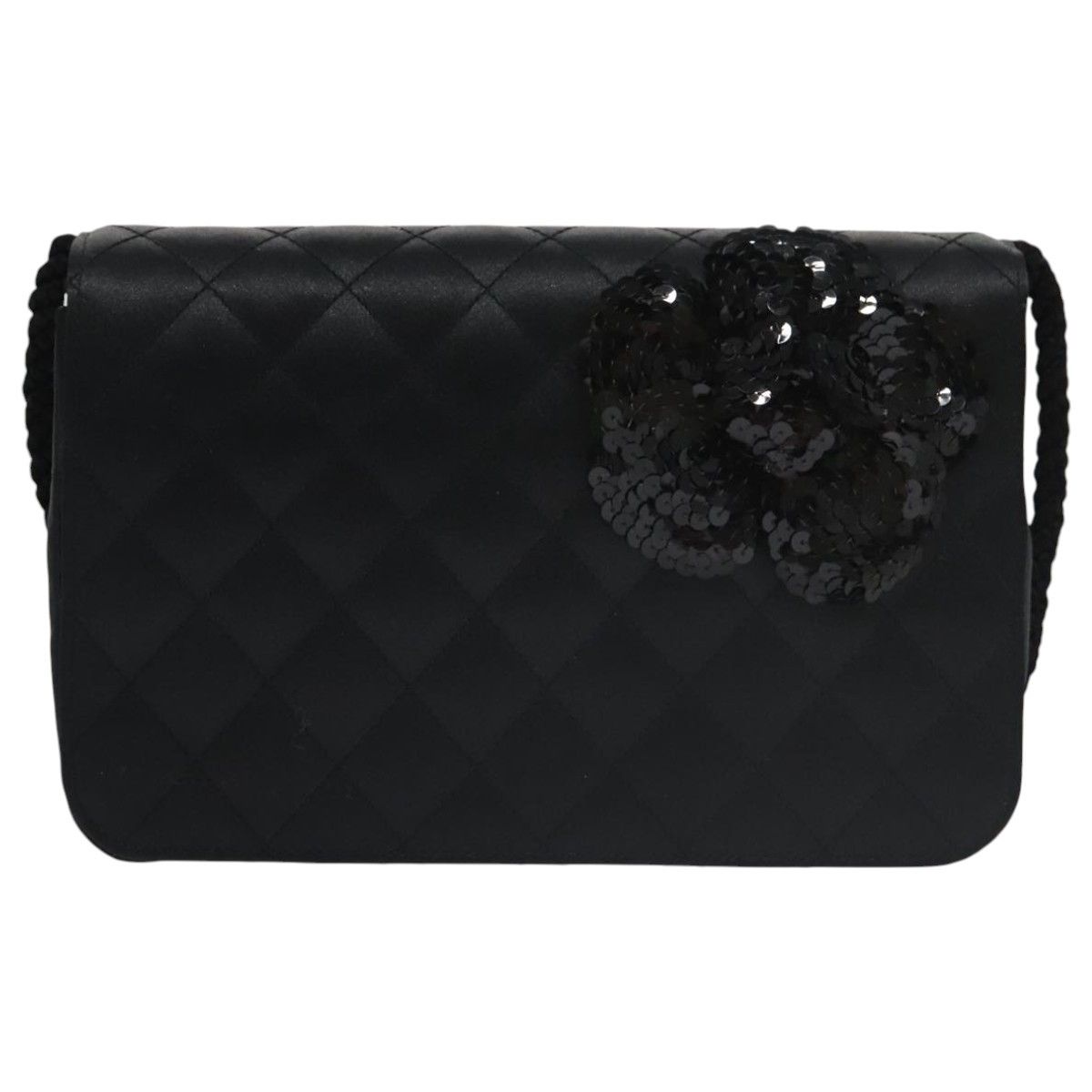 Chanel Camellia Black Silk Shoulder Bag (Pre-Owned) Size ONE SIZE - 1 Thumbnail