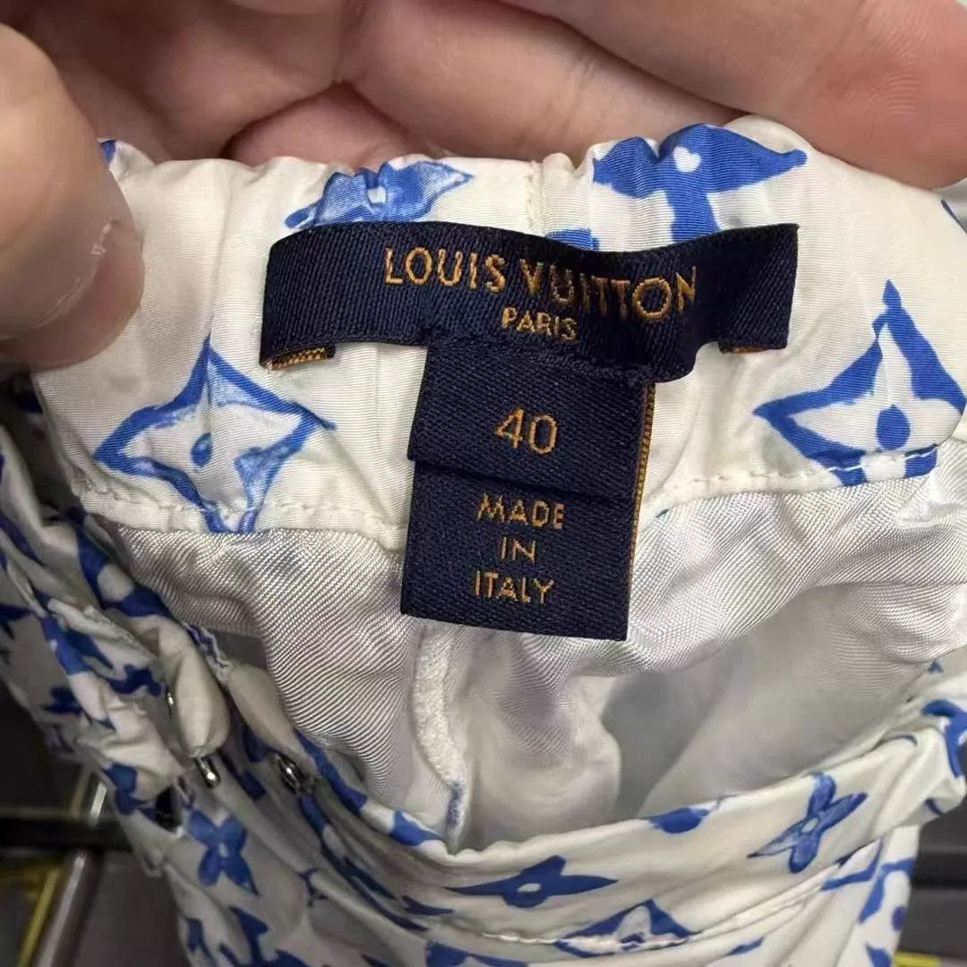 Louis Vuitton LV white blue all over monogram pants40 Size US 40 / EU 56 - 2 Thumbnail