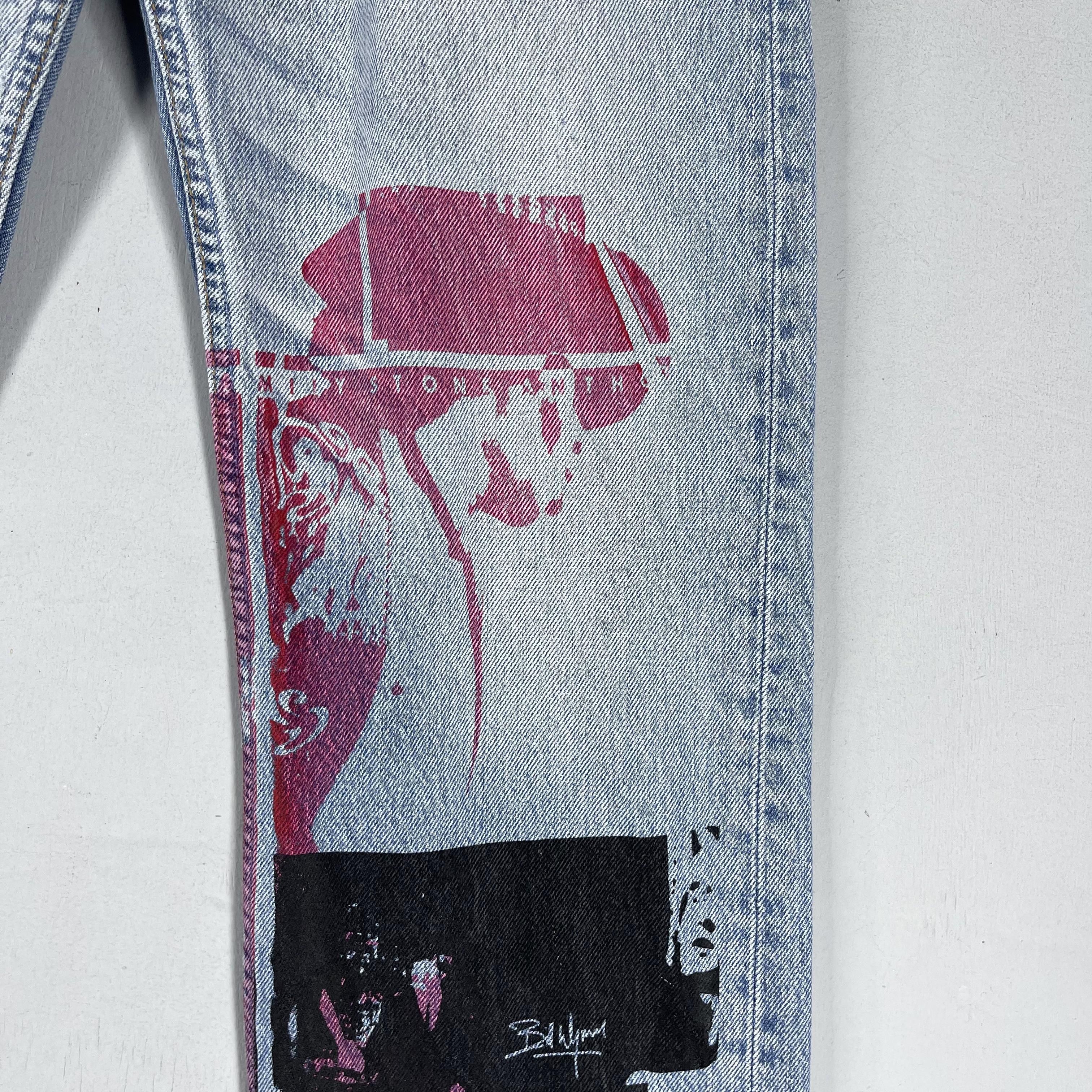 Levi's × Vintage Vintage 90s Levis 501 Rolling Stones Print Denim Jeans Size US 30 / EU 46 - 5 Thumbnail
