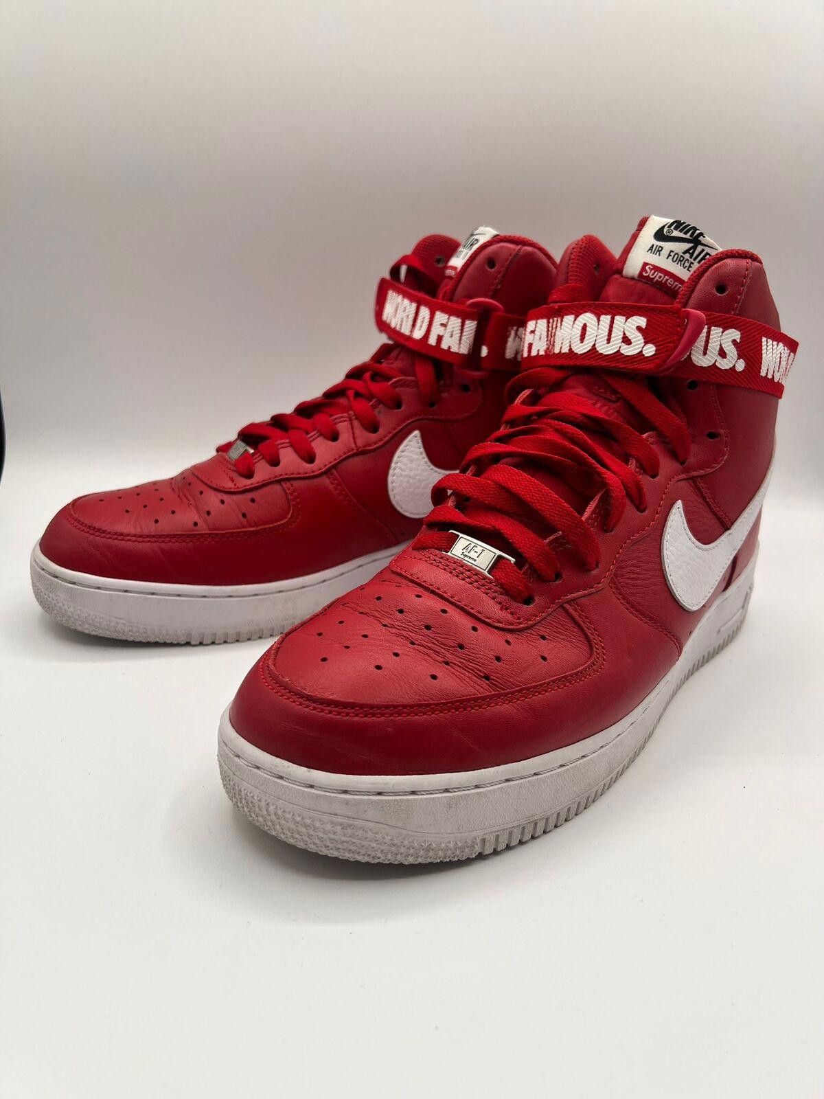 Nike Nike Air Force 1 Supreme Red Sneakers Size US 11 / EU 44 - 5 Thumbnail