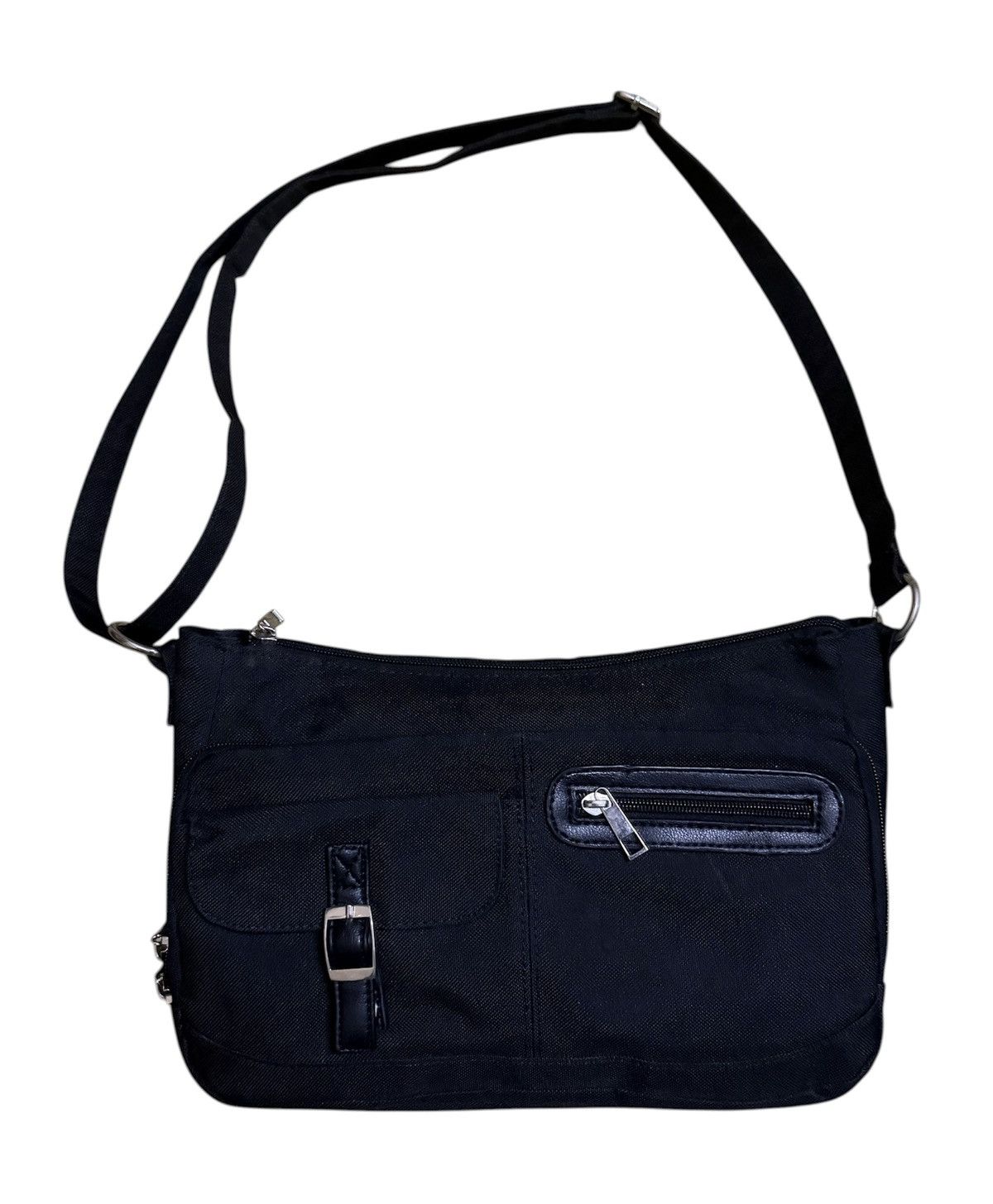 Japanese Brand CLOSSHI Crossbody Multi-Compartment Canvas Black Size ONE SIZE - 1 Thumbnail
