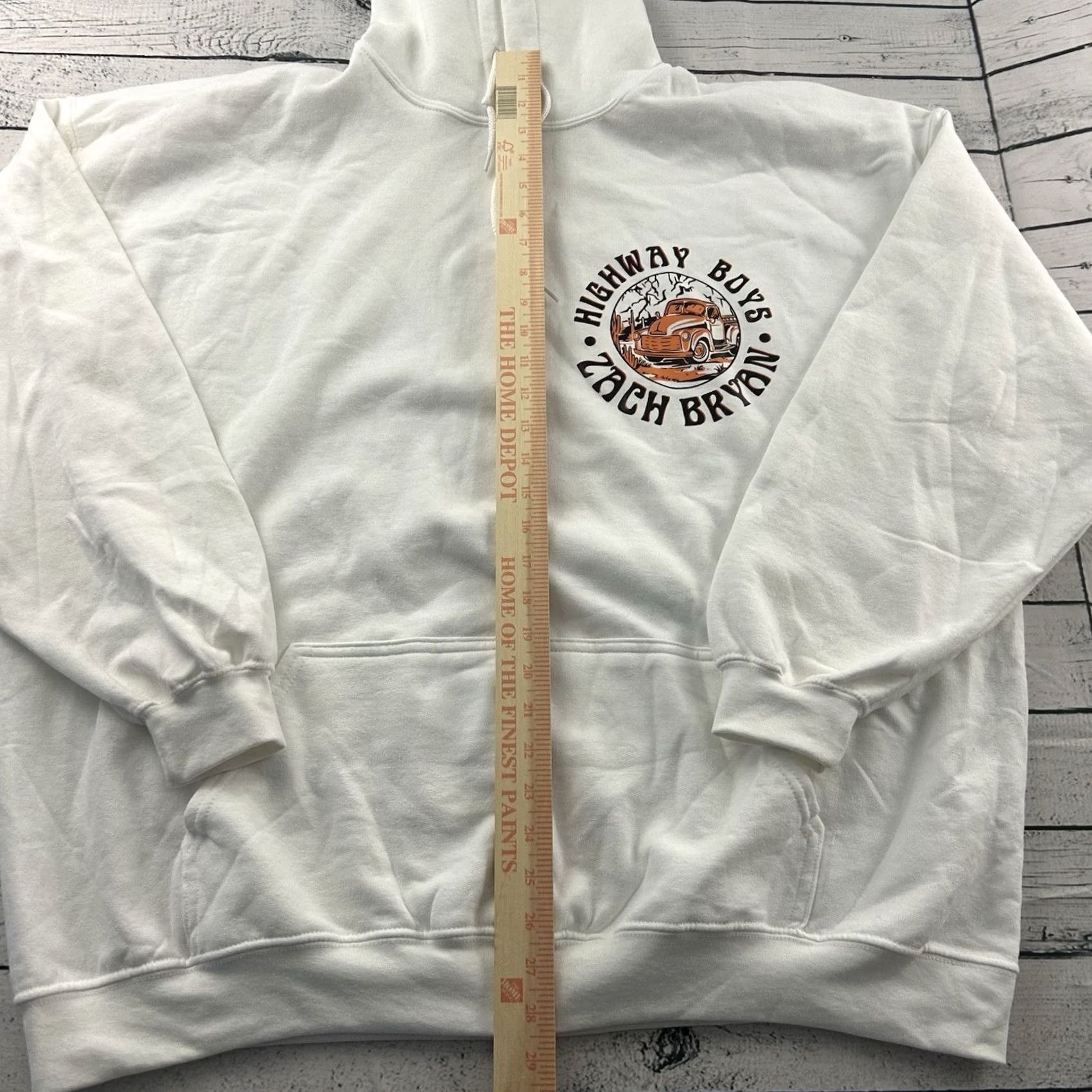 Gildan Zach Bryan Highway Boys Pullover Hoodie Sweatshirt Mens 2XL White Size US XXL / EU 58 / 5 - 2 Thumbnail