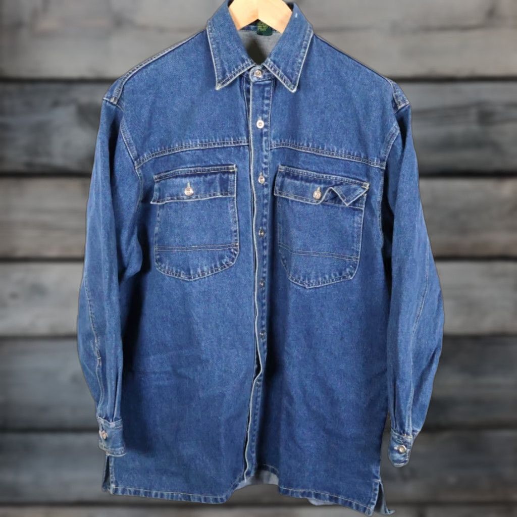 Vintage VINTAGE Paco Sport Denim Shirt Jacket Men's Medium Blue Relaxed Fit Oversized VTG Y2K Shirt Size US M / EU 48-50 / 2 - 1 Thumbnail