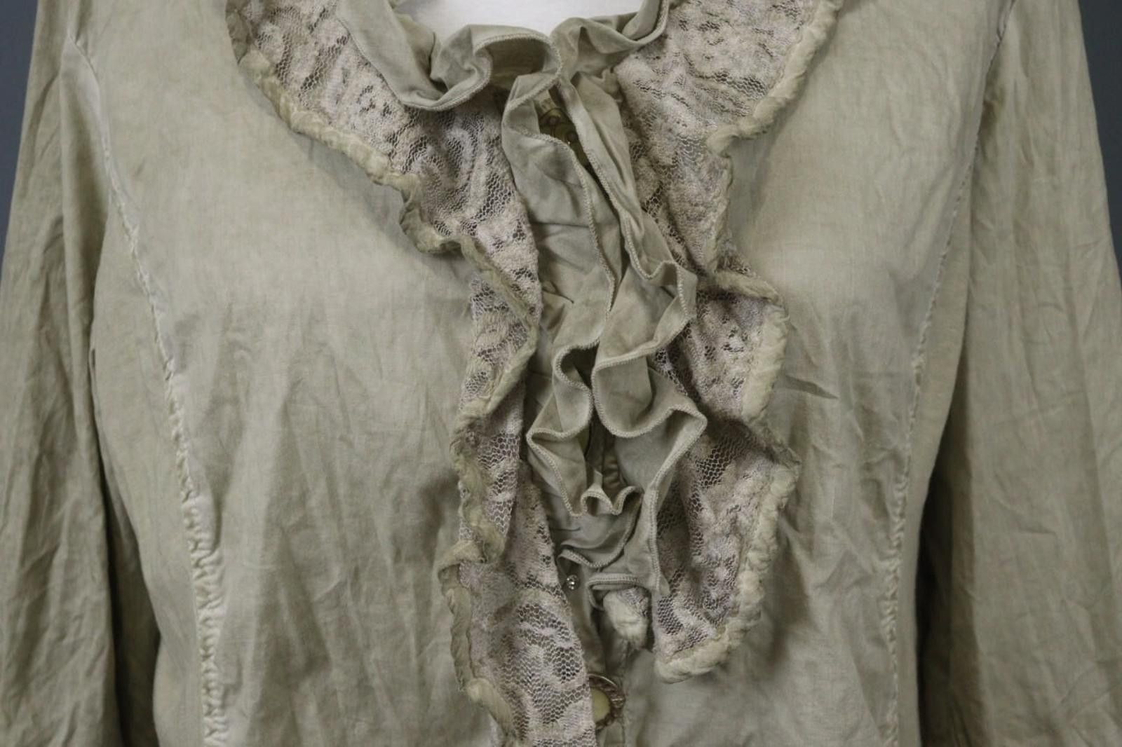 Bottega Veneta Bottega Tan Cotton Ruffle Trim Front Mini Dress Size 2XL Size XXL / US 16-18 / IT 52-54 - 5 Thumbnail