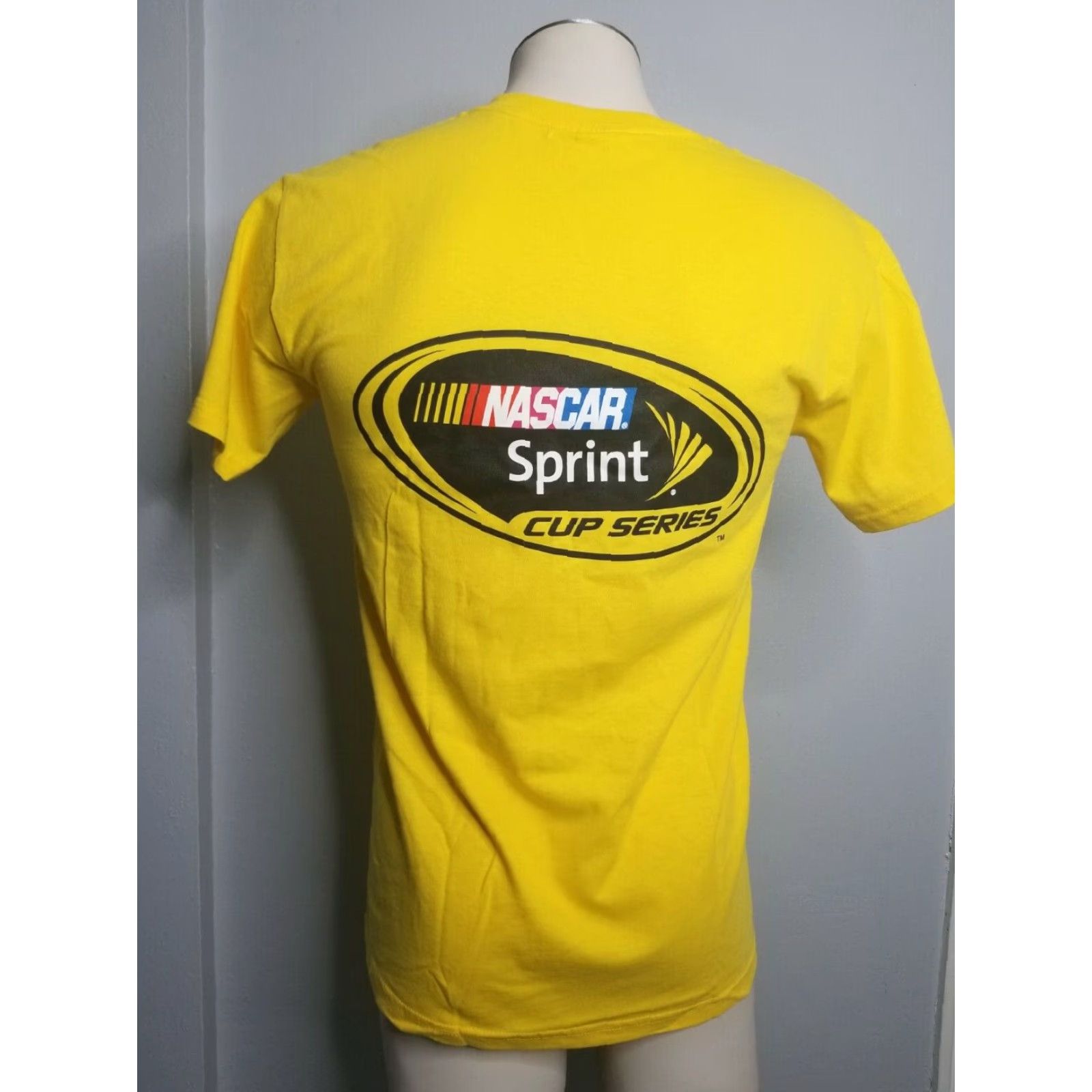 Gildan Retro NASCAR Sprint Cup Series Tee T-Shirt Mens S Double Sided Yellow Crew Neck Cotton Gildan Cup Series Size US S / EU 44-46 / 1 - 2 Thumbnail