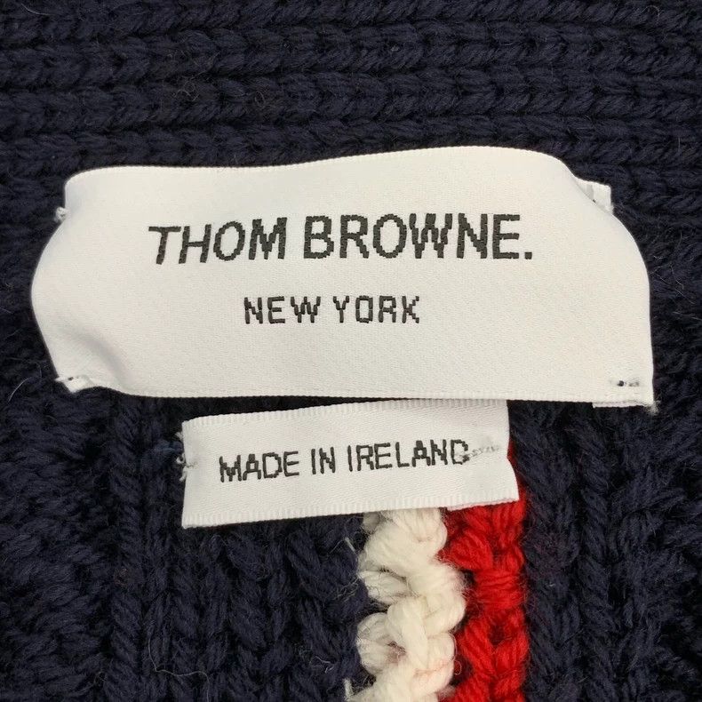 Thom Browne Thom Browne Dark blue back striped wool knitted cardigan ja Size US XS / EU 42 / 0 - 7 Thumbnail