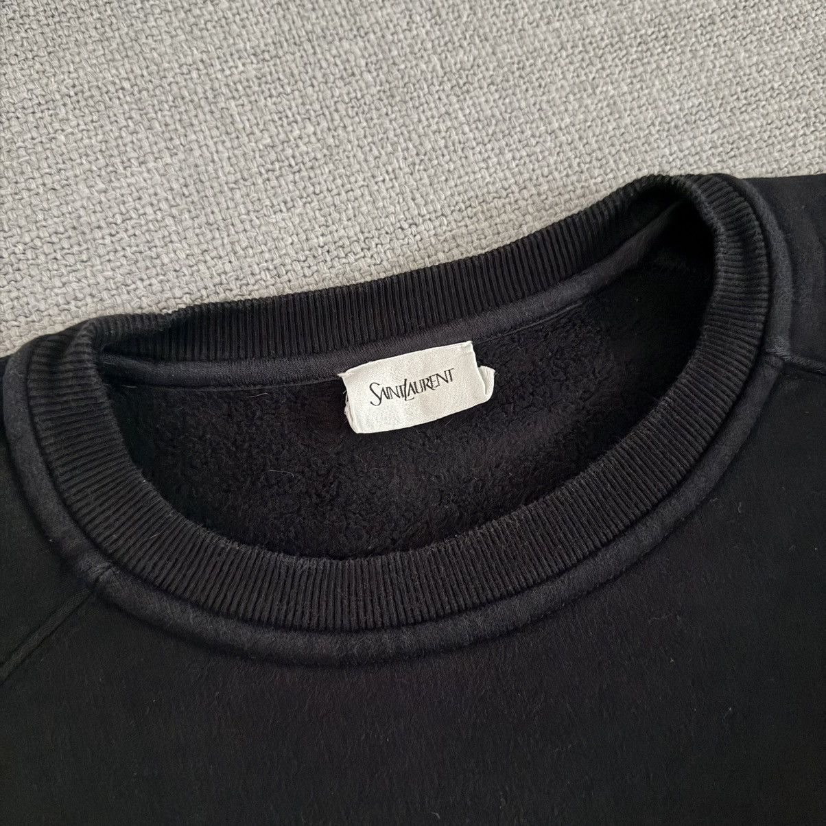 Yves Saint Laurent Black Oversized Crewneck Sweatshirt Size US S / EU 44-46 / 1 - 3 Thumbnail