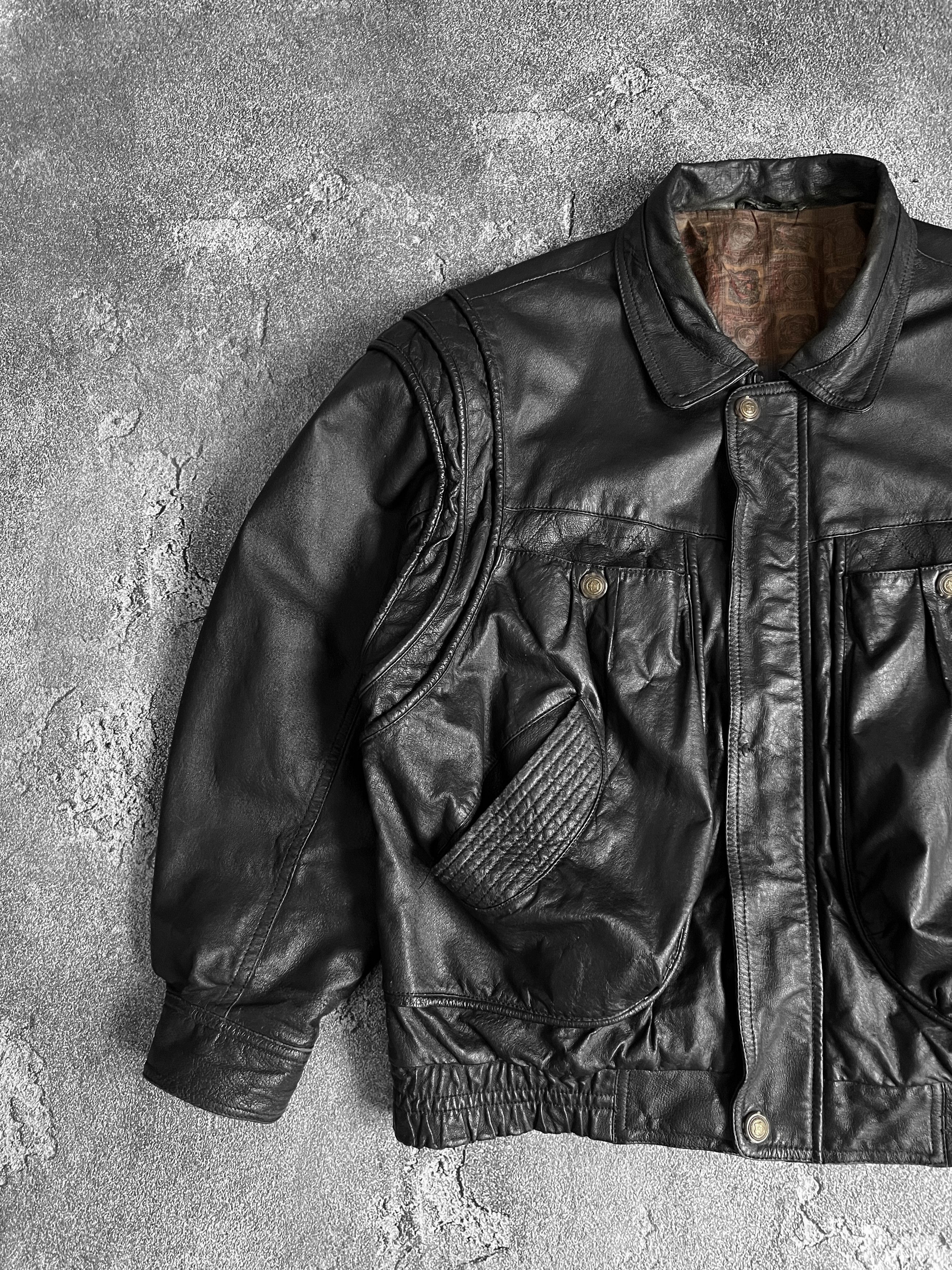 Vintage Vintage genius leather jacket aviator echt leder Size US L / EU 52-54 / 3 - 2 Thumbnail