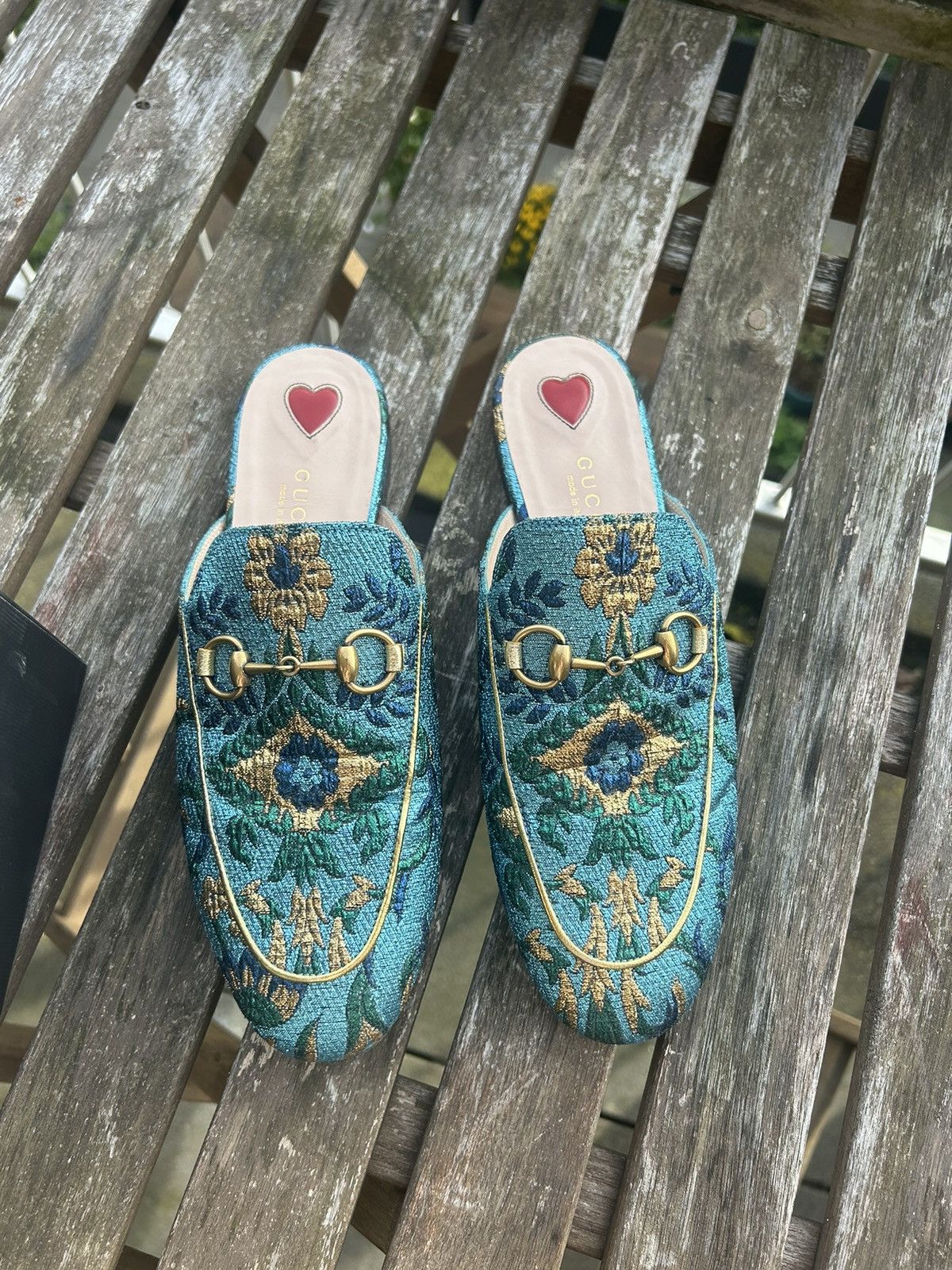 Gucci Blue Gucci Mules Size US 6 / IT 36 - 3 Thumbnail