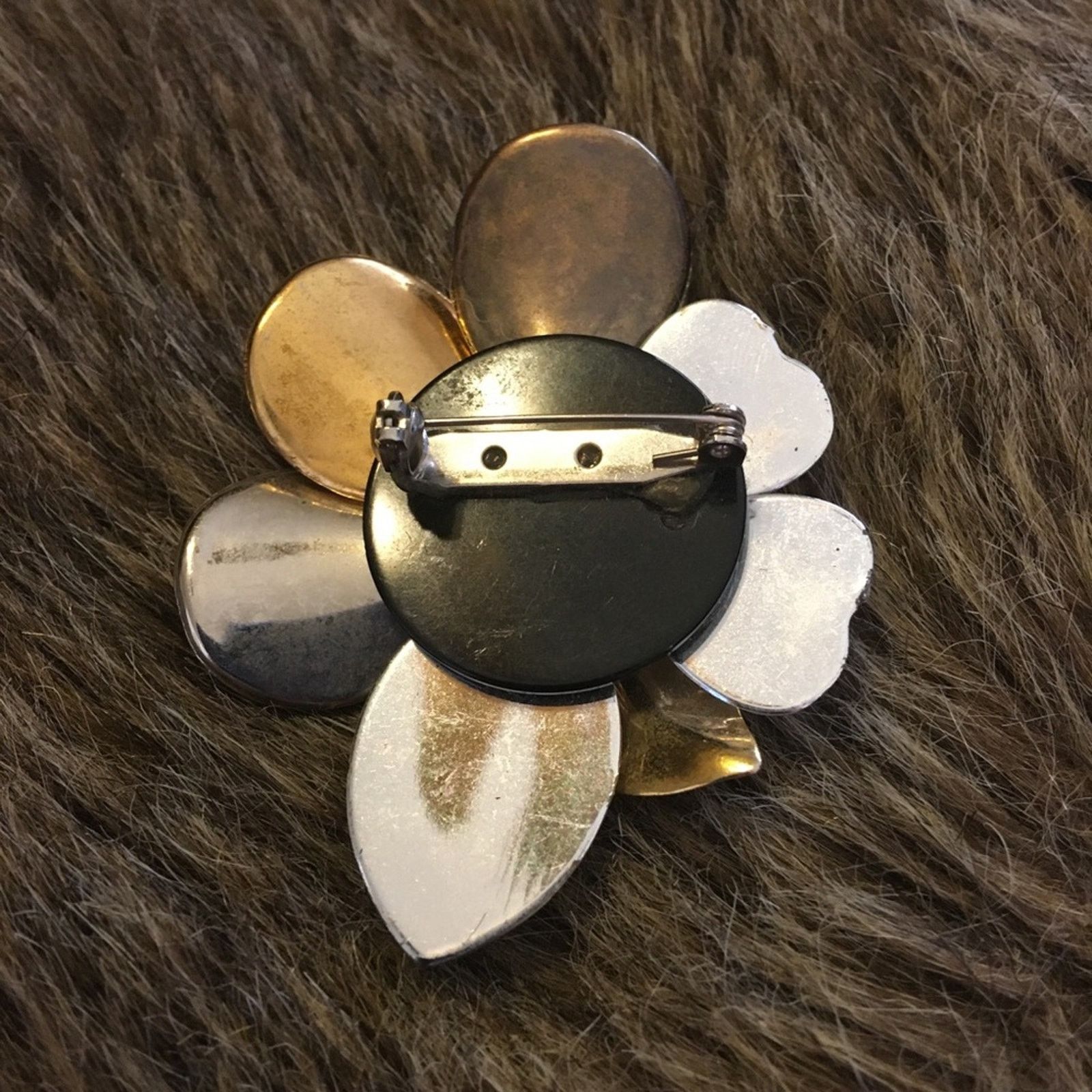 Vintage Vintage 80s plastic gem flower brooch pin Size ONE SIZE - 5 Thumbnail