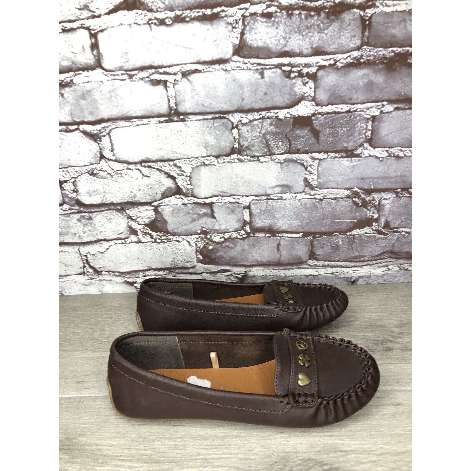 Lucky Brand Lucky Brand LP-Astuddi Brown Leather Peace Heart Clover Loaf Size US 8 / IT 38 - 3 Thumbnail
