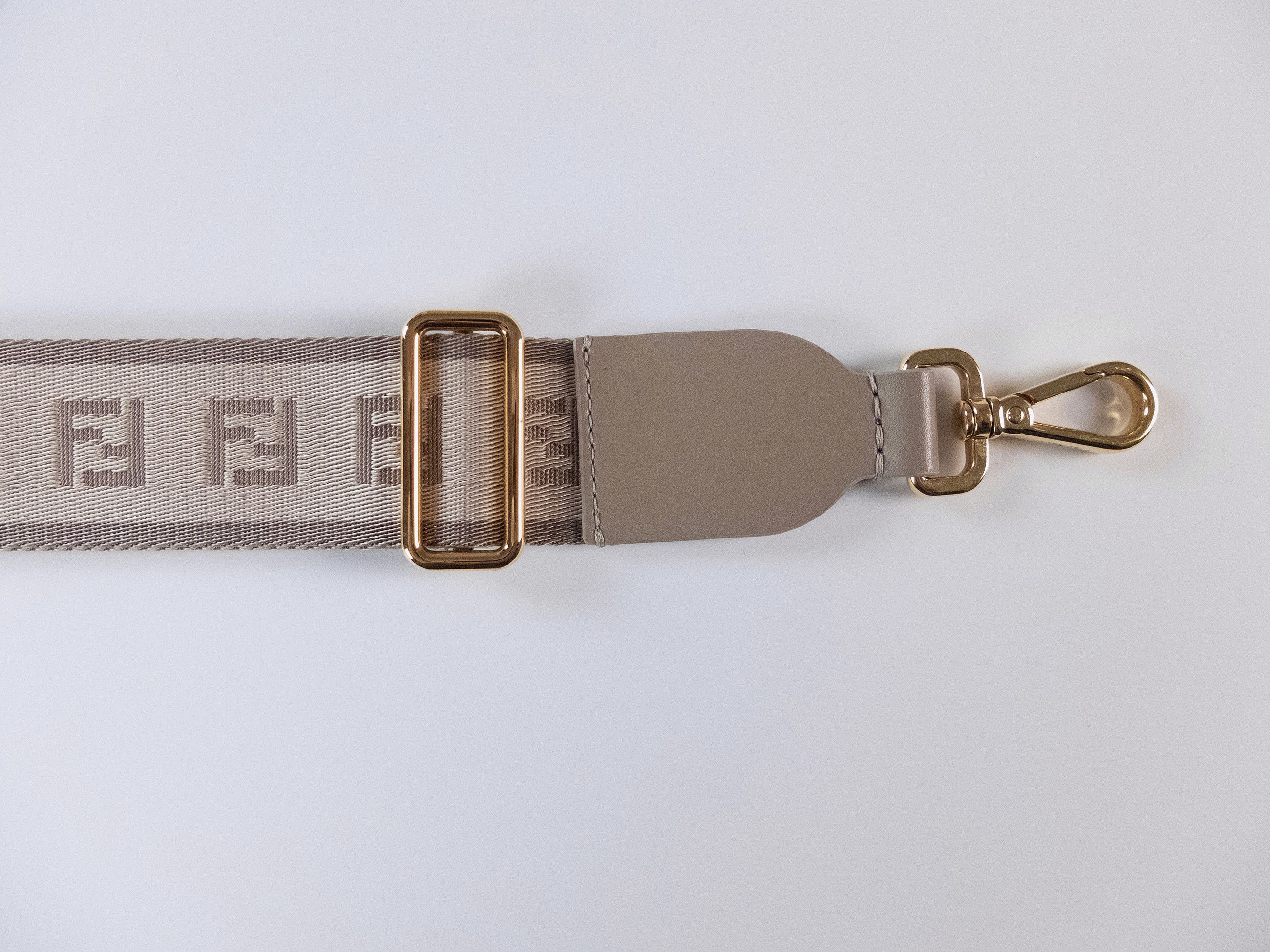 Fendi FENDI Strap You gray leather & canvas bag strap Size ONE SIZE - 6 Thumbnail
