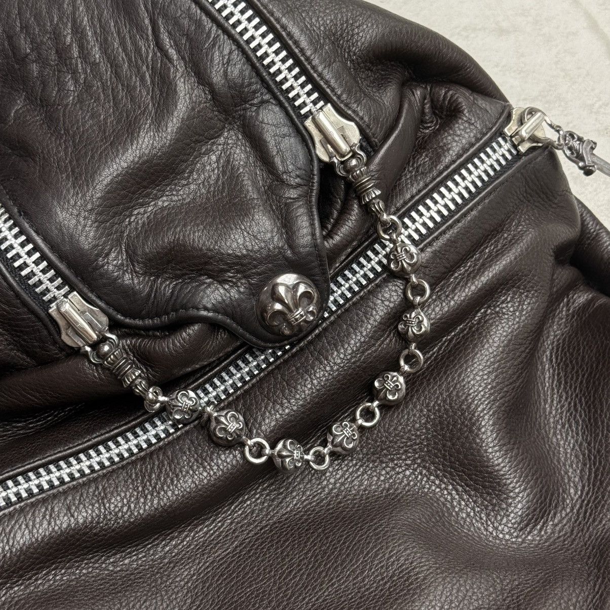 Chrome Hearts Chrome Hearts Rare Brown Leather Fleur XL Duffel Bag Size ONE SIZE - 8 Thumbnail
