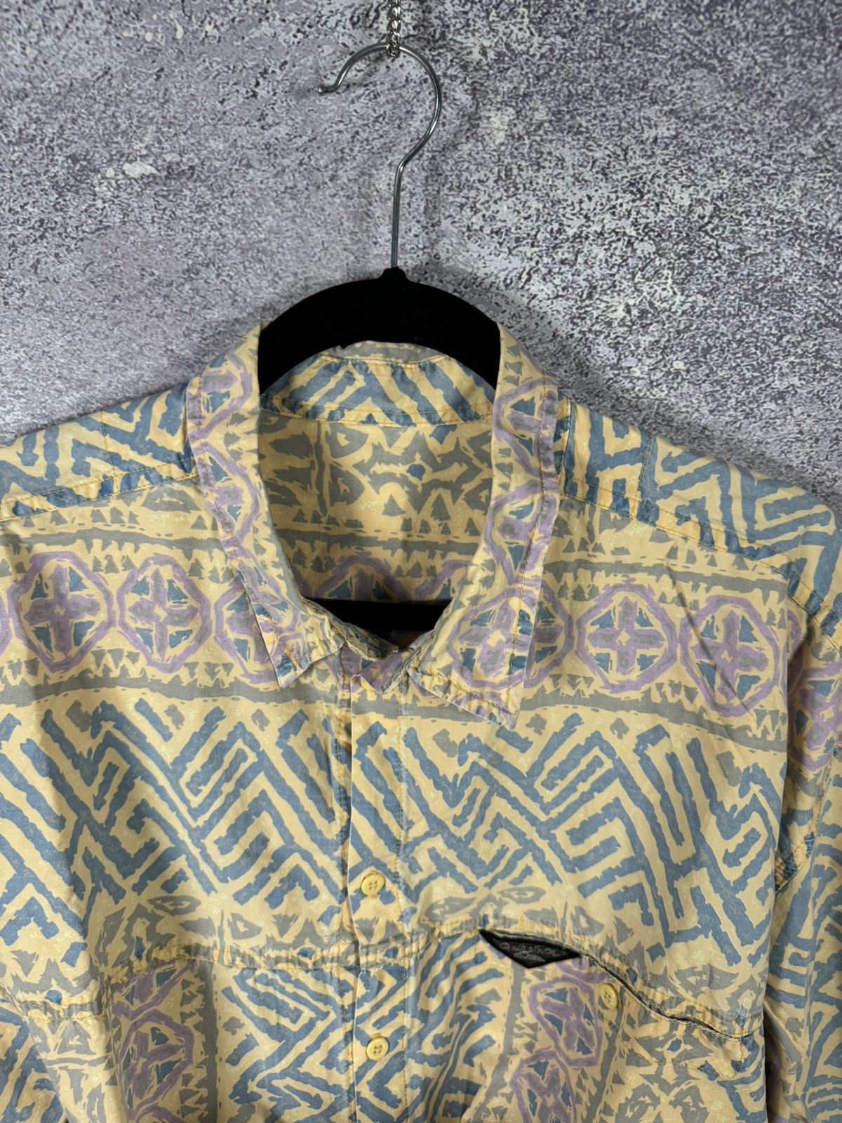 Quiksilver × Vintage 90’s Vintage Quiksilver AOP Aztec Surf USA Corduroy Shirt Size US XXL / EU 58 / 5 - 11 Thumbnail