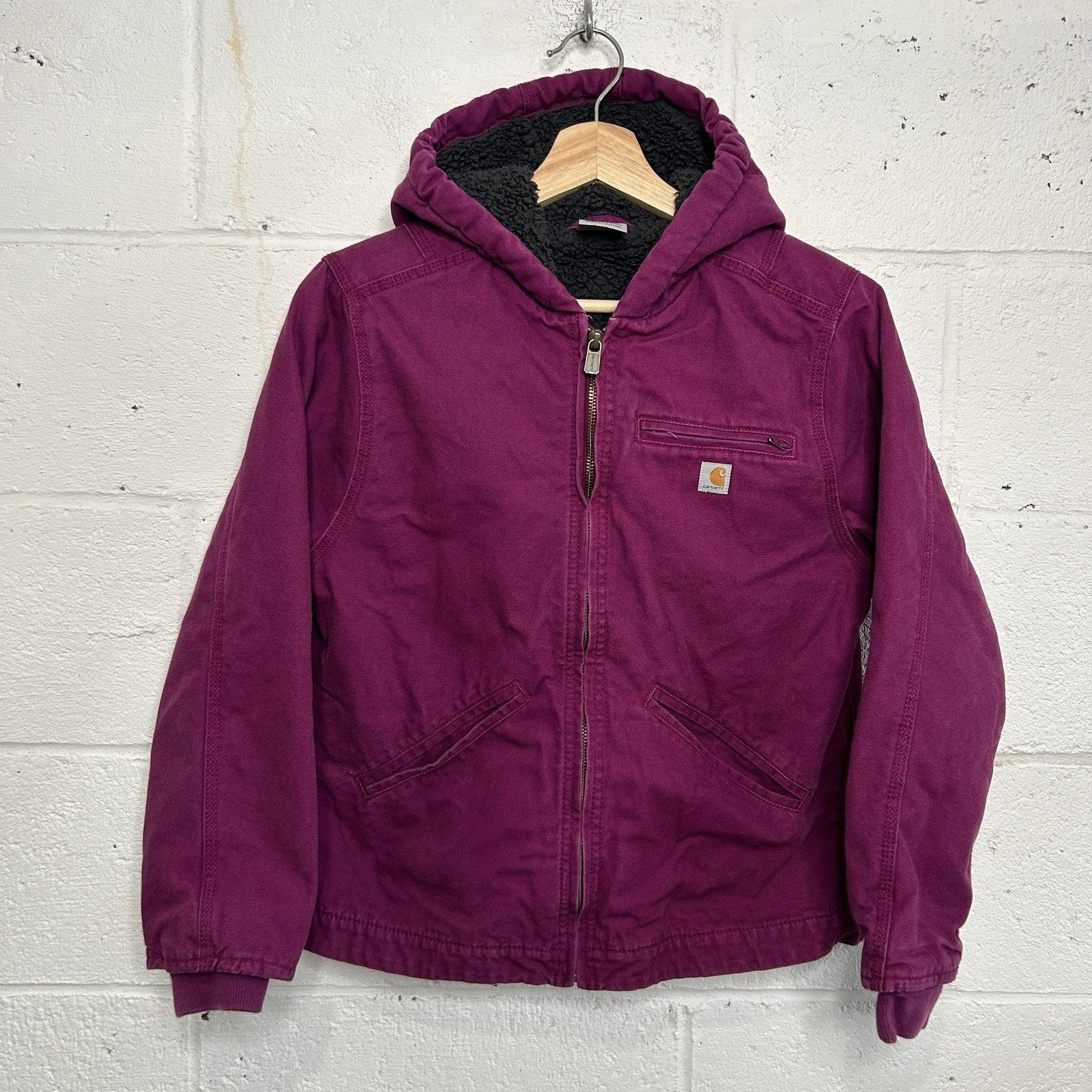 Carhartt Y2K Carhartt Sherpa-Lined Hooded Detroit Jacket “Purple” Size XS / US 0-2 / IT 36-38 - 1 Thumbnail