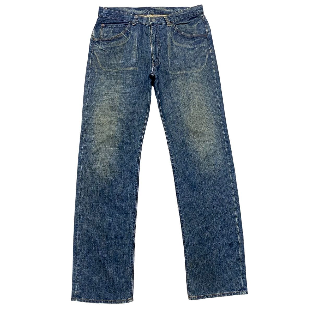 Vintage Vintage BIG JOHN Denim Cargo Pocket Jeans Size US 34 / EU 50 - 2 Thumbnail