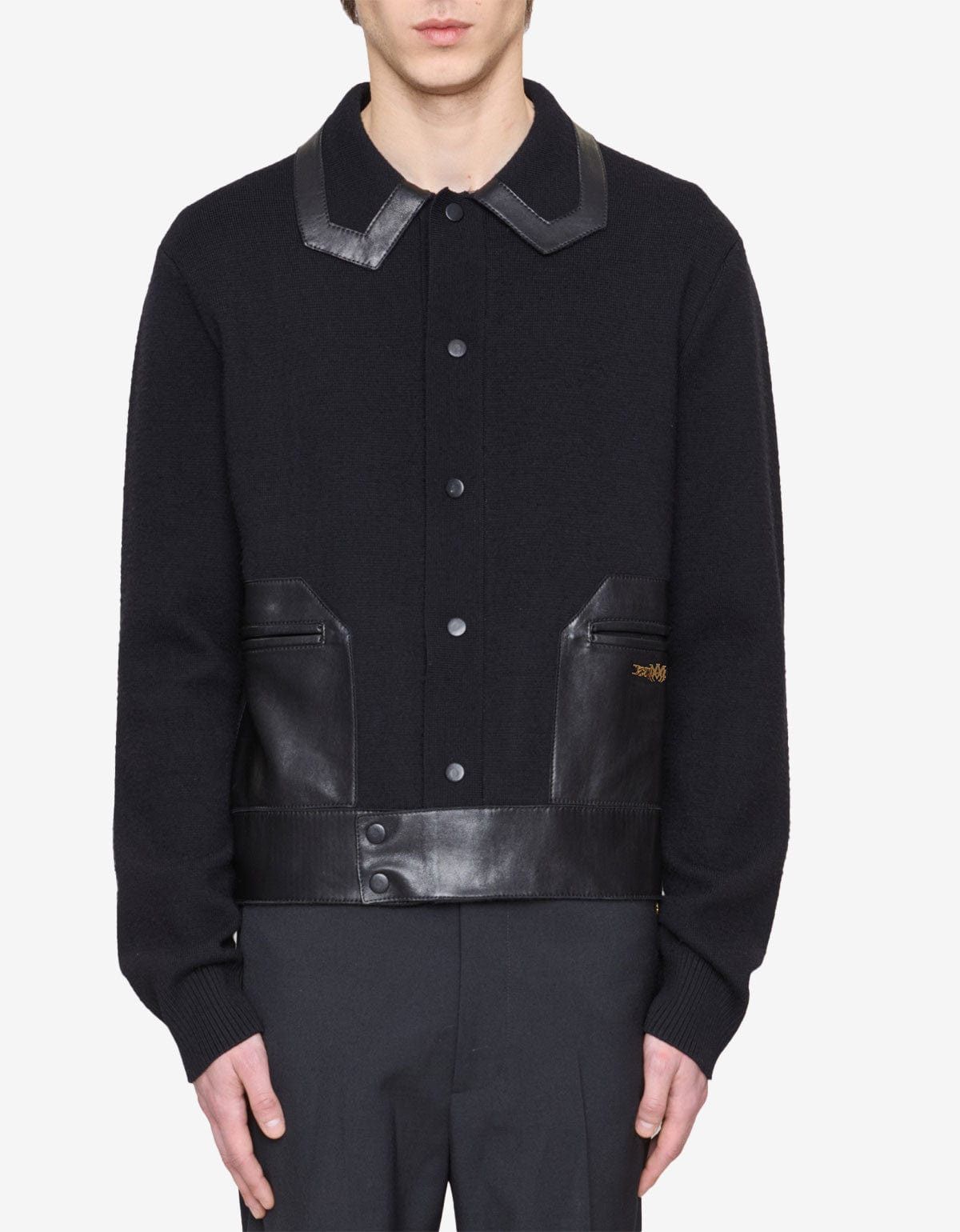 Amiri Amiri Black Leather Patch MA Cardigan SIZE 48 Size US L / EU 52-54 / 3 - 1 Thumbnail