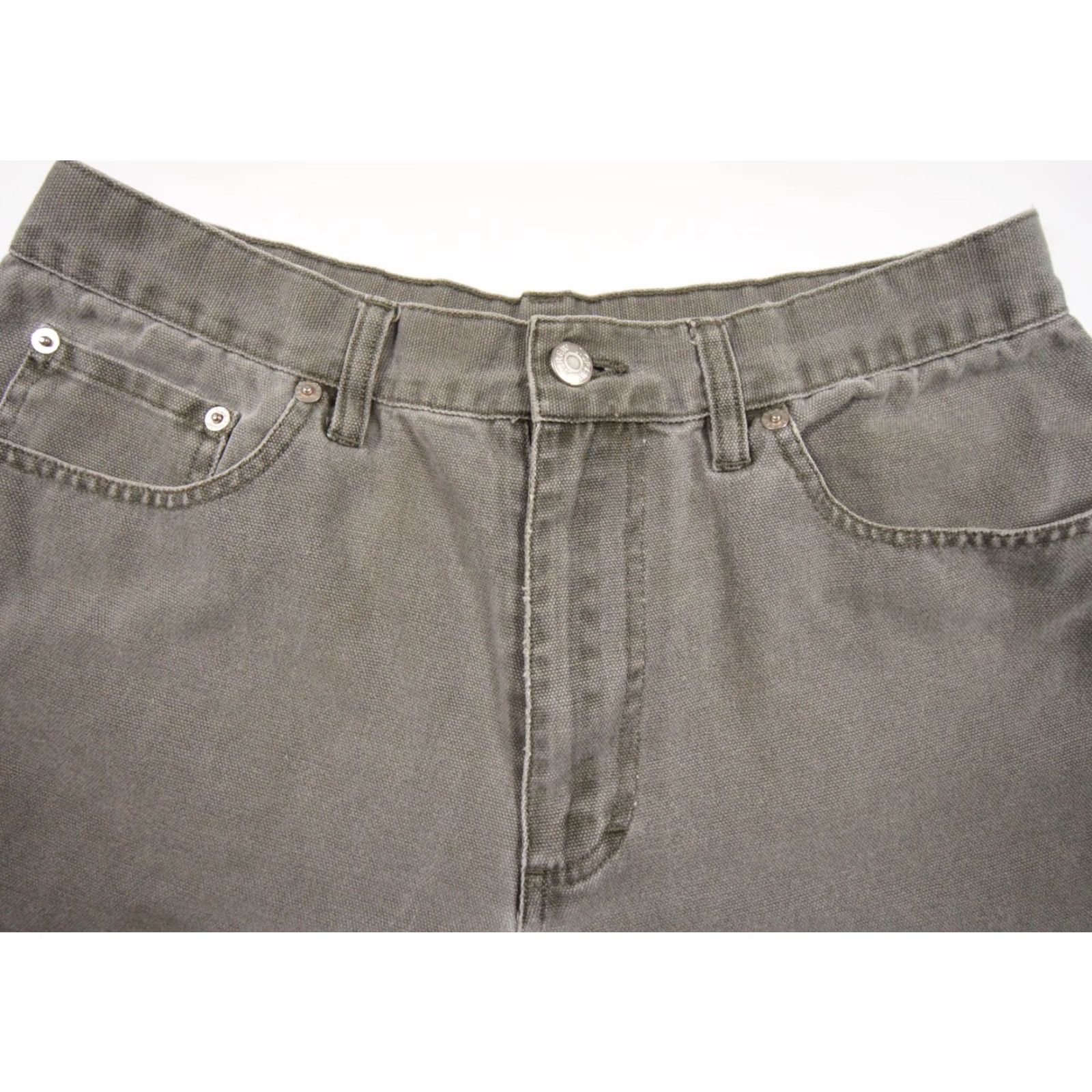 J.Crew VINTAGE JCrew Shorts Men 33 Gray Canvas Flat Front 9" Inseam Oarsman Adult Regular Mens Size US 33 - 2 Thumbnail