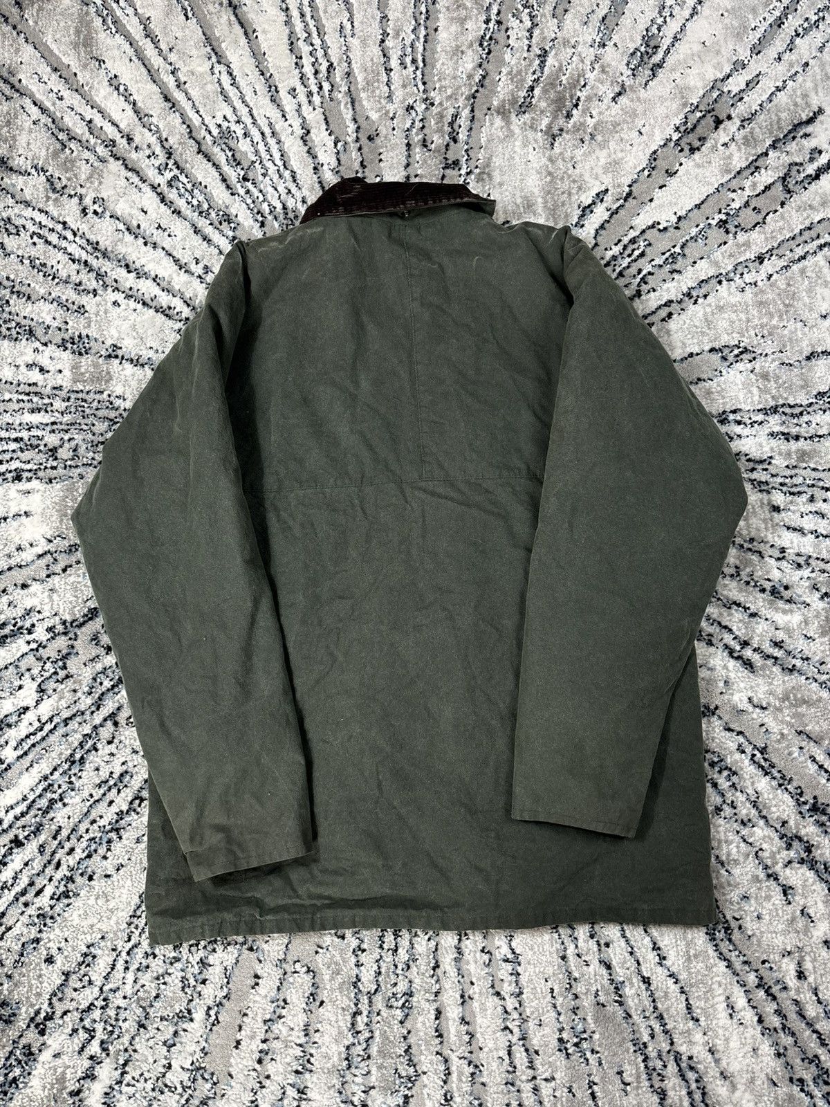 Japanese Brand × Vintage Vintage Open Green Waxed Jacket Barbour style casual outdoor Size US M / EU 48-50 / 2 - 2 Thumbnail