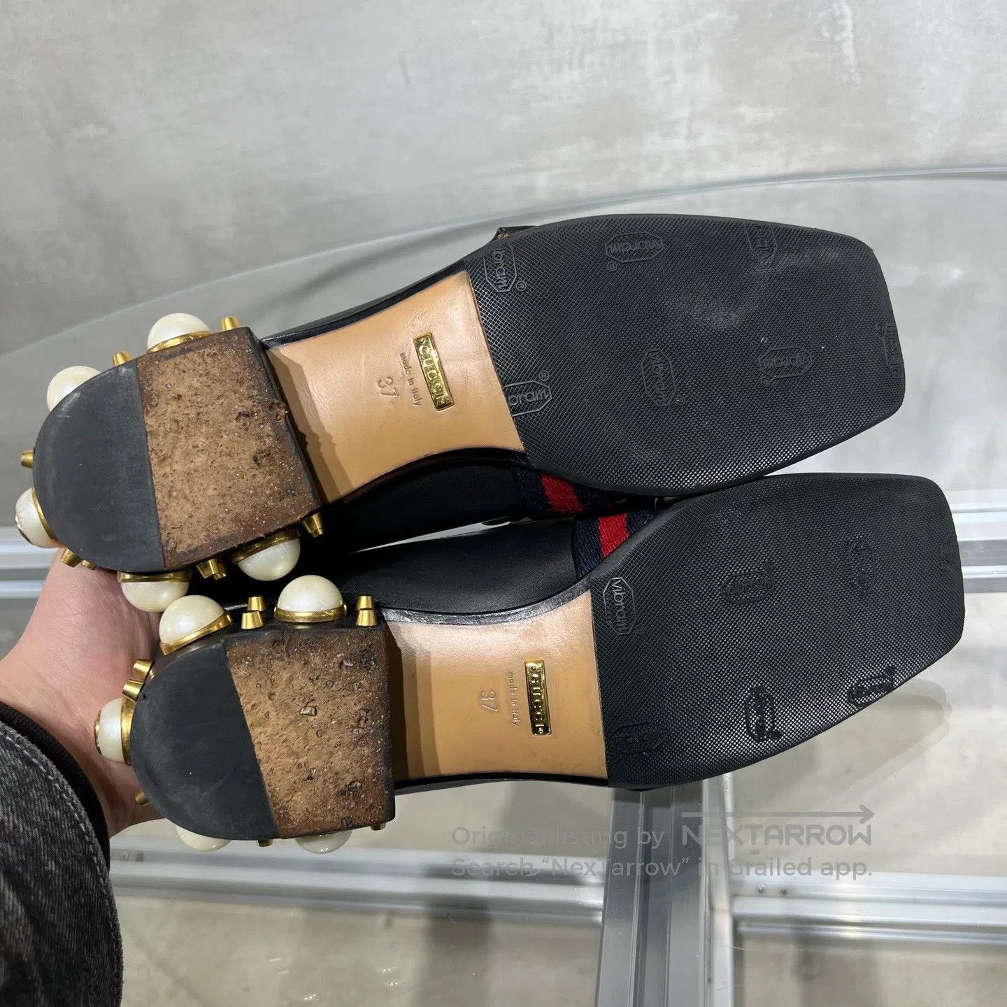 Gucci Guicci Black double-G pearl loafer shoes Size US 6.5 / IT 36.5 - 7 Thumbnail