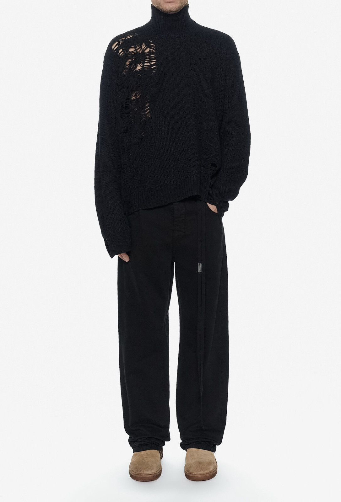 Ann Demeulemeester Amn Demeulemeester Gabriela Destroyed Wool Sweater Size US L / EU 52-54 / 3 - 4 Thumbnail