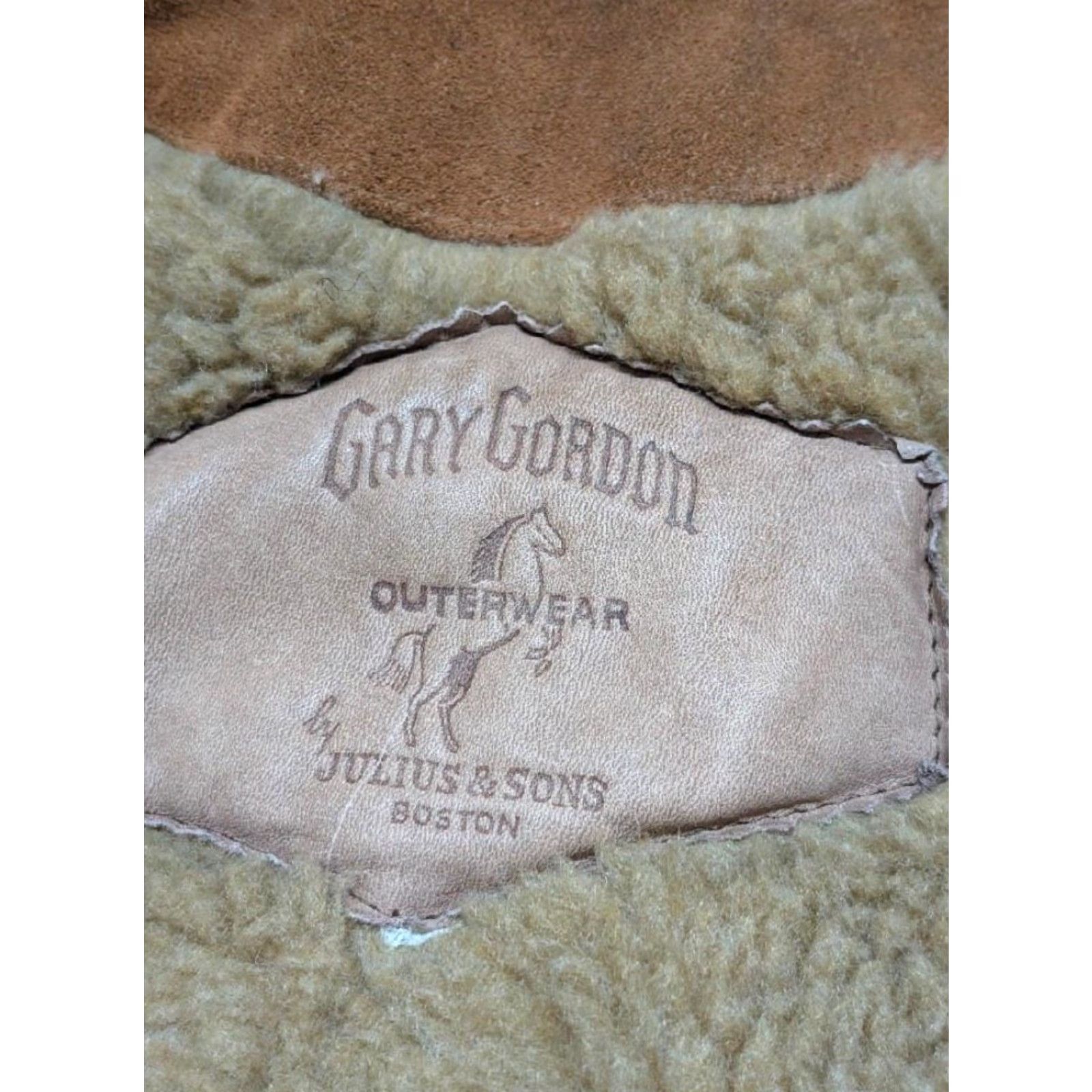 Vintage VINTAGE Gary Gordon leather coat Jacket Men 42 Brown Split-Suede Cowhide Sherpa Southwestern 90s Mens Size US M / EU 48-50 / 2 - 4 Thumbnail