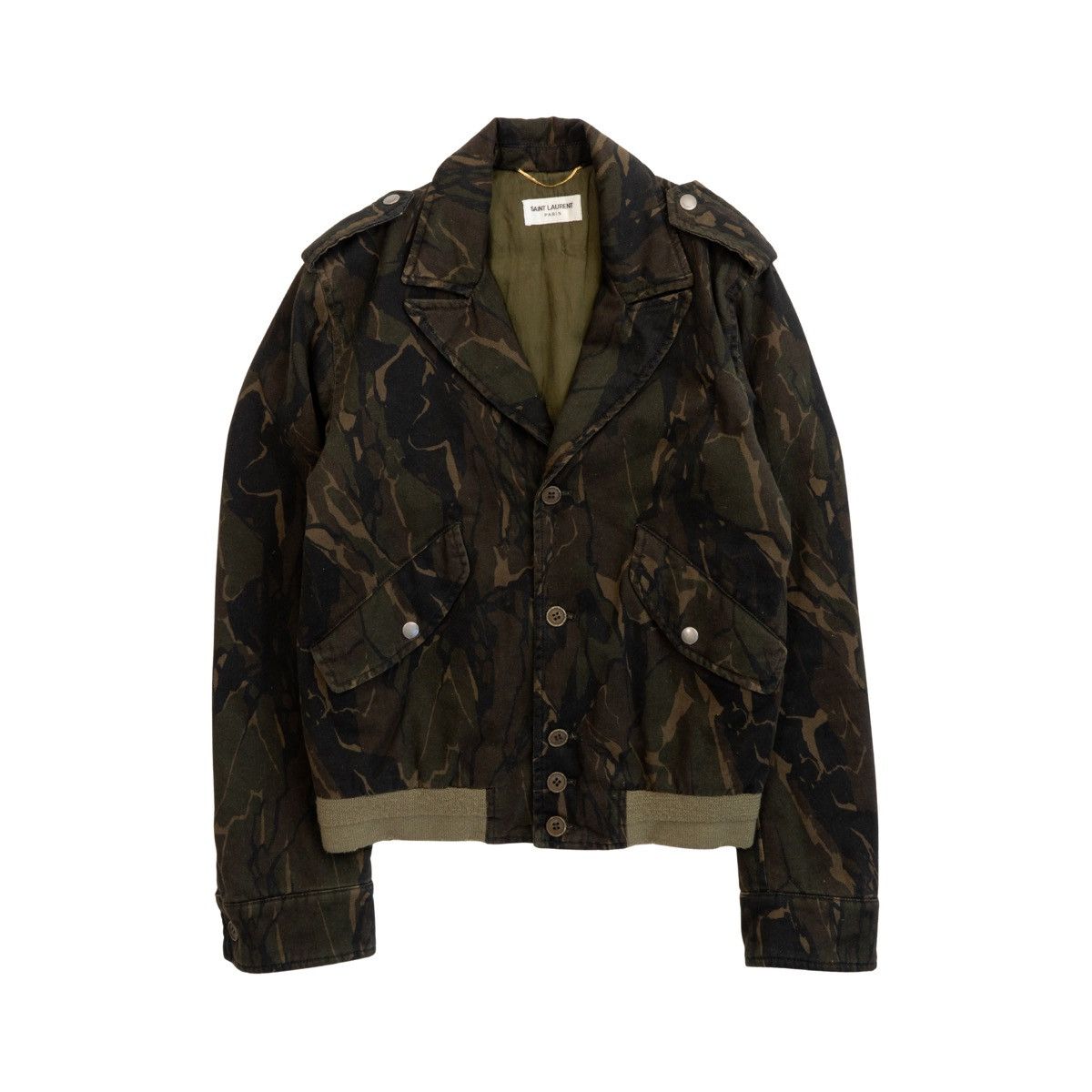 Saint Laurent Paris Saint Laurent 2018 'Militaire' Hybrid Bomber Jacket Size XS / US 0-2 / IT 36-38 - 1 Thumbnail