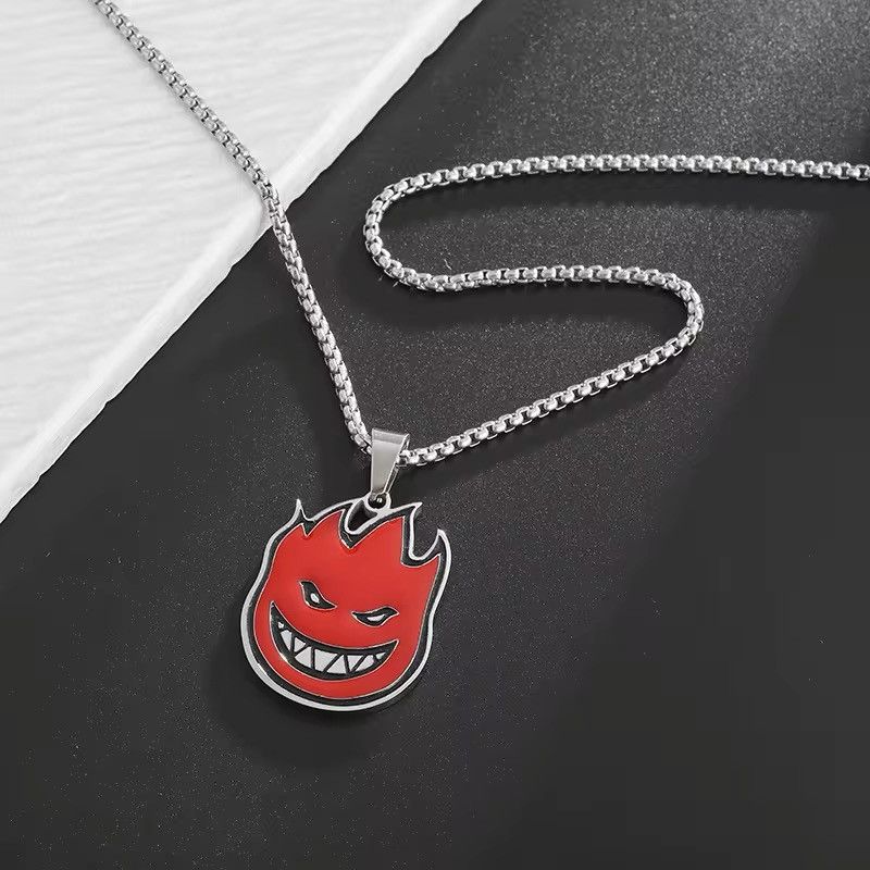 Heaven by Marc Jacobs × Jewelry Flame Devil Face Pendant Necklace Size ONE SIZE - 6 Thumbnail