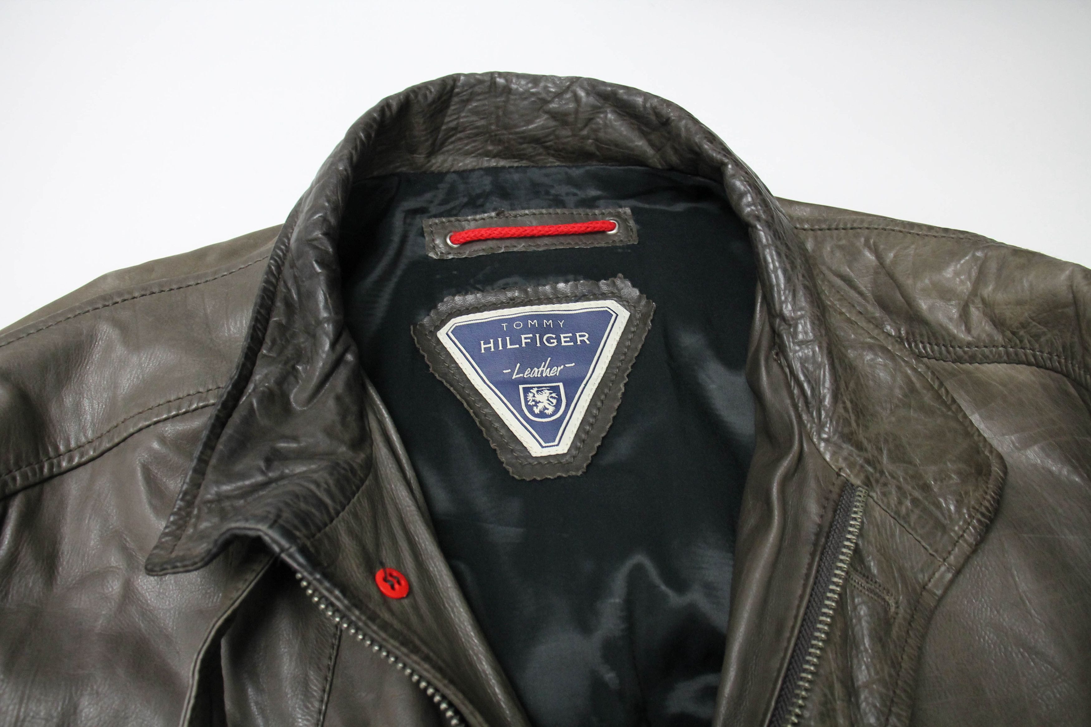 Tommy Hilfiger TOMMY HILFIGER Leather Jacket Men's XL Lined Zip Brown Size US XL / EU 56 / 4 - 5 Thumbnail