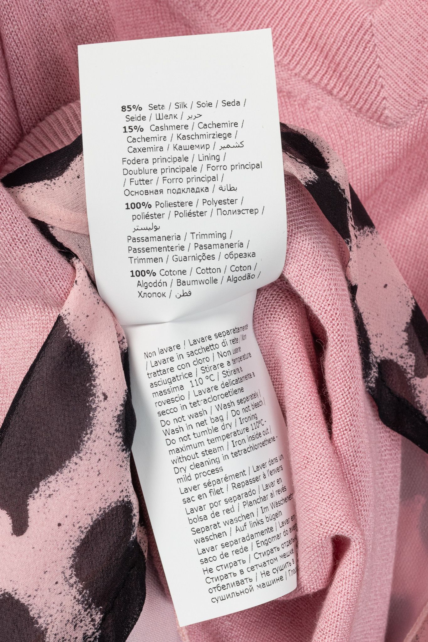 Boutique Moschino Boutique Moschino Pink Silk Leopard-Trim Sweater Size M / US 6-8 / IT 42-44 - 10 Thumbnail