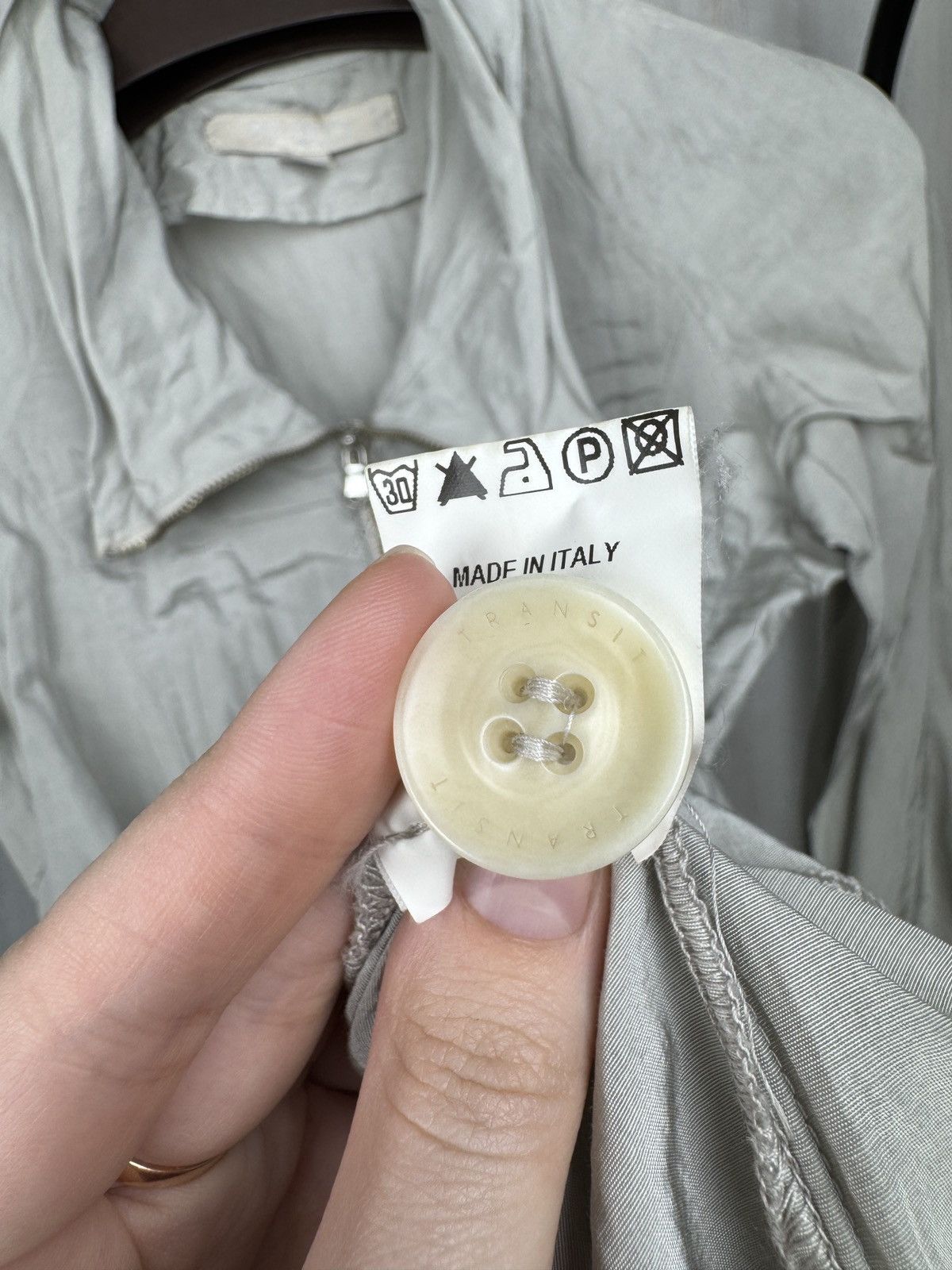 Transit Transit Par Such TR-900 Beige Metal Designer Full Zip Coat Size XS / US 0-2 / IT 36-38 - 12 Thumbnail