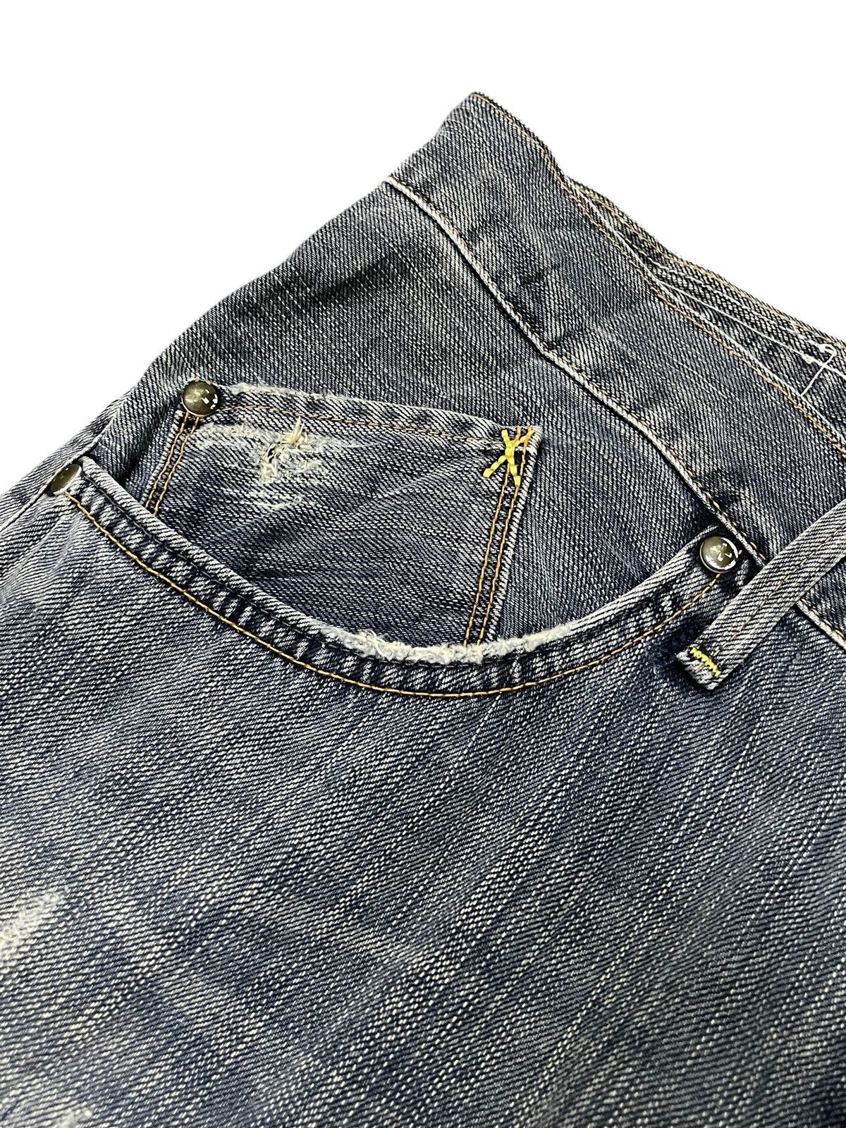 Edwin × Hysteric Glamour Edwin XV-Function Boro Heavy stitched Spiral Cropped Jeans Size US 34 / EU 50 - 11 Thumbnail