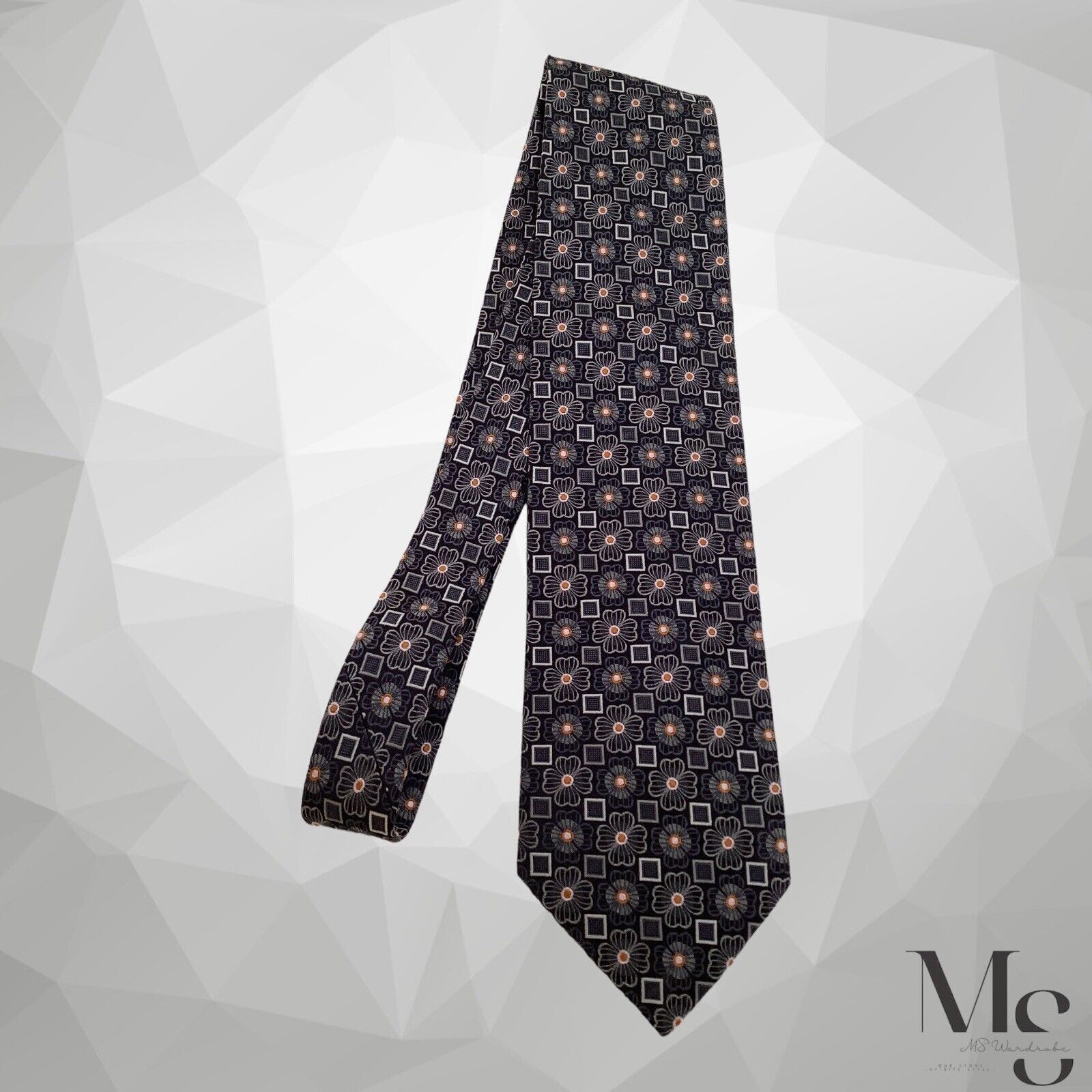 Ermenegildo Zegna ERMENEGILDO ZEGNA Gray Floral Luxury Silk Tie Made In Italy Size ONE SIZE - 6 Thumbnail