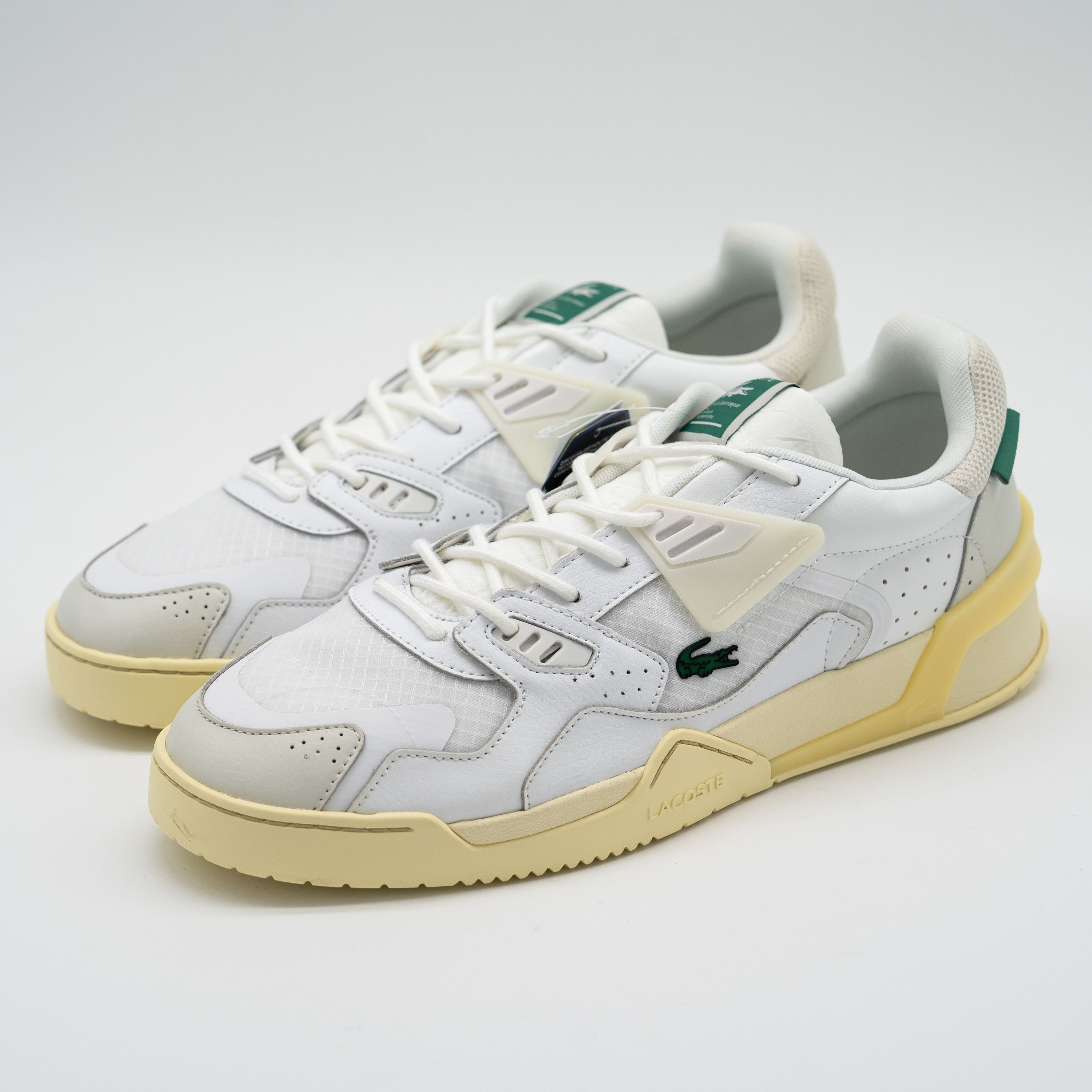 Lacoste 13 - Lacoste LT 125 Textile Sneakers White Yellow Green Size US 13 / EU 46 - 1 Thumbnail