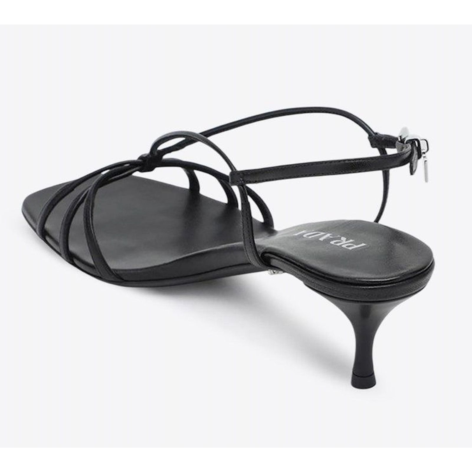 Prada Prada Capretto Strappy Black Leather Slingback Sandal 38 Size US 8 / IT 38 - 14 Thumbnail