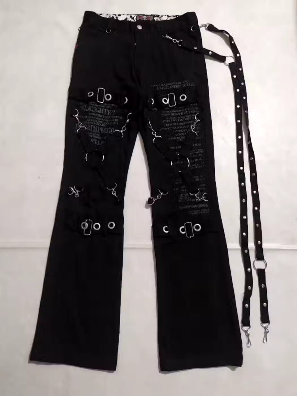 image of Avant Garde Mad Punk Bondage Gothic With Nice Back Zipper Pants in Black, Men's (Size 29)