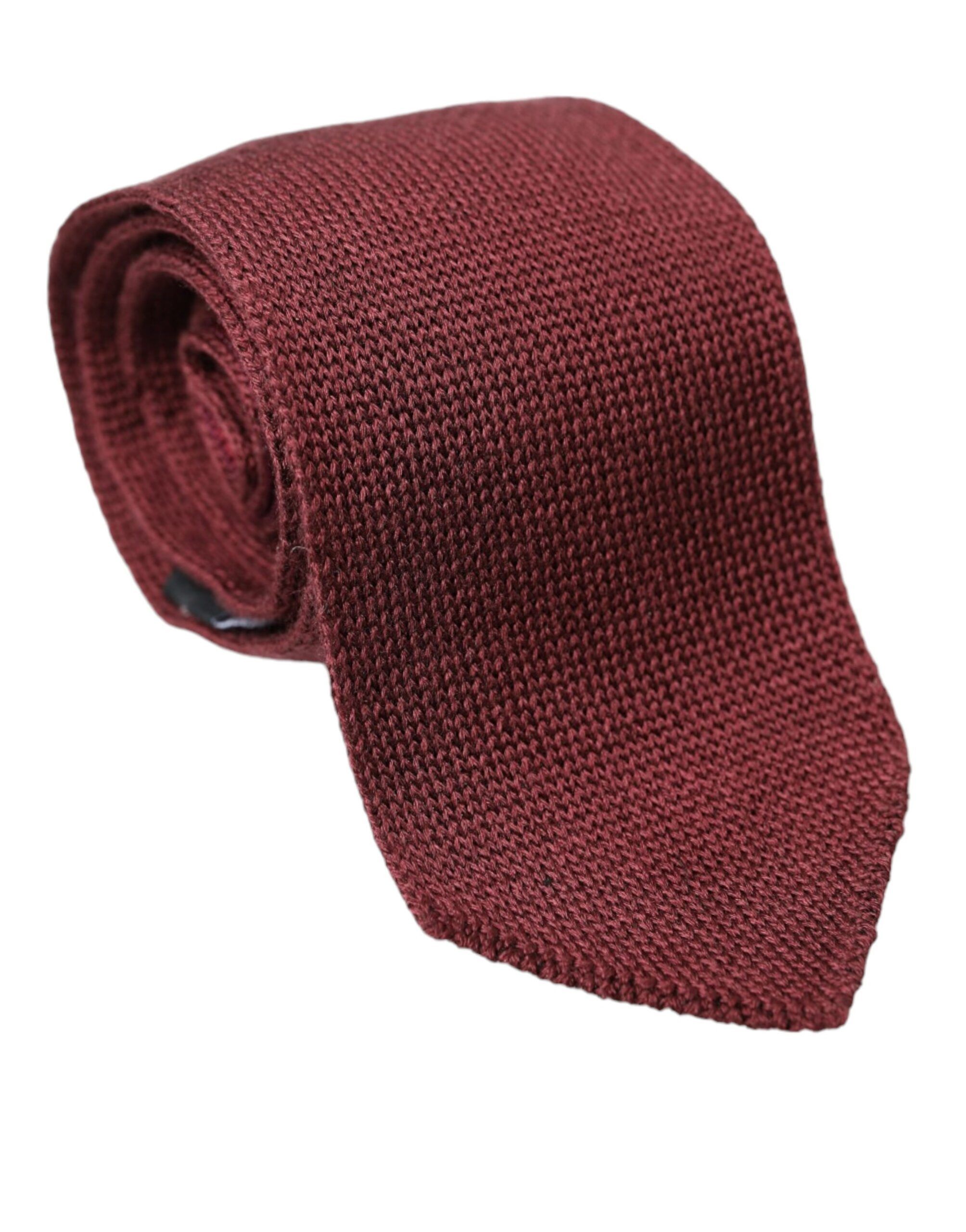 Dolce & Gabbana Bordeaux 100% Silk Patterned Classic Men Men's Tie Size ONE SIZE - 1 Thumbnail