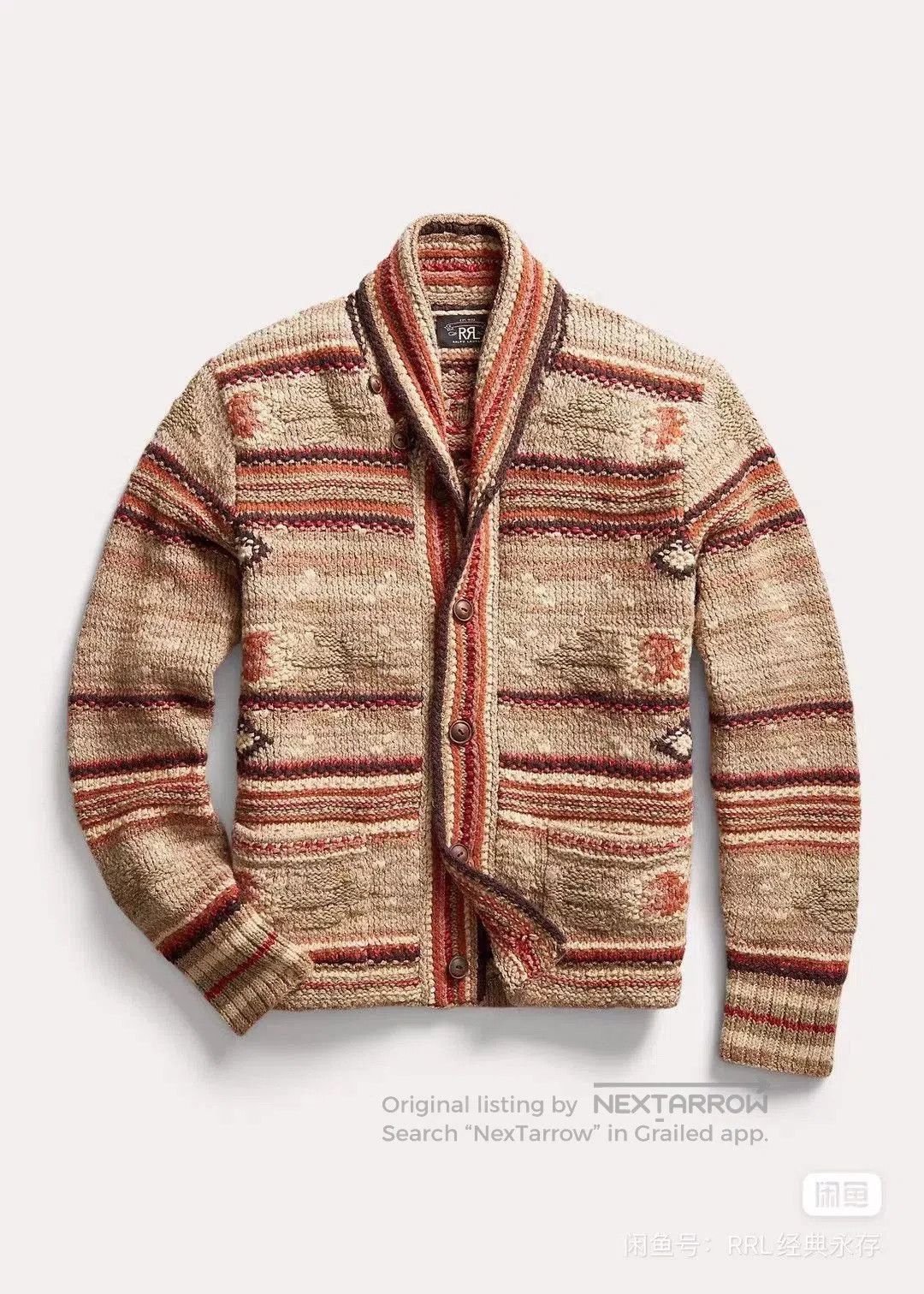 RRL Ralph Lauren RRL Shawl Collar Southwest Sweater. Size US XS / EU 42 / 0 - 5 Thumbnail