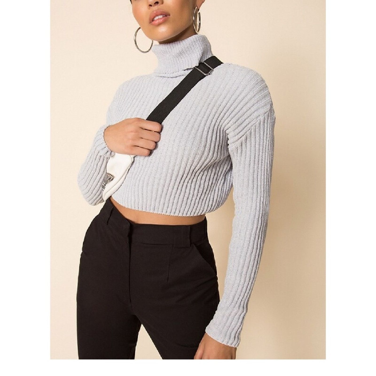 superdown Superdown “Tammy” Ribbed Turtleneck Sweater – Gray – Size Sm Size S / US 4 / IT 40 - 2 Thumbnail