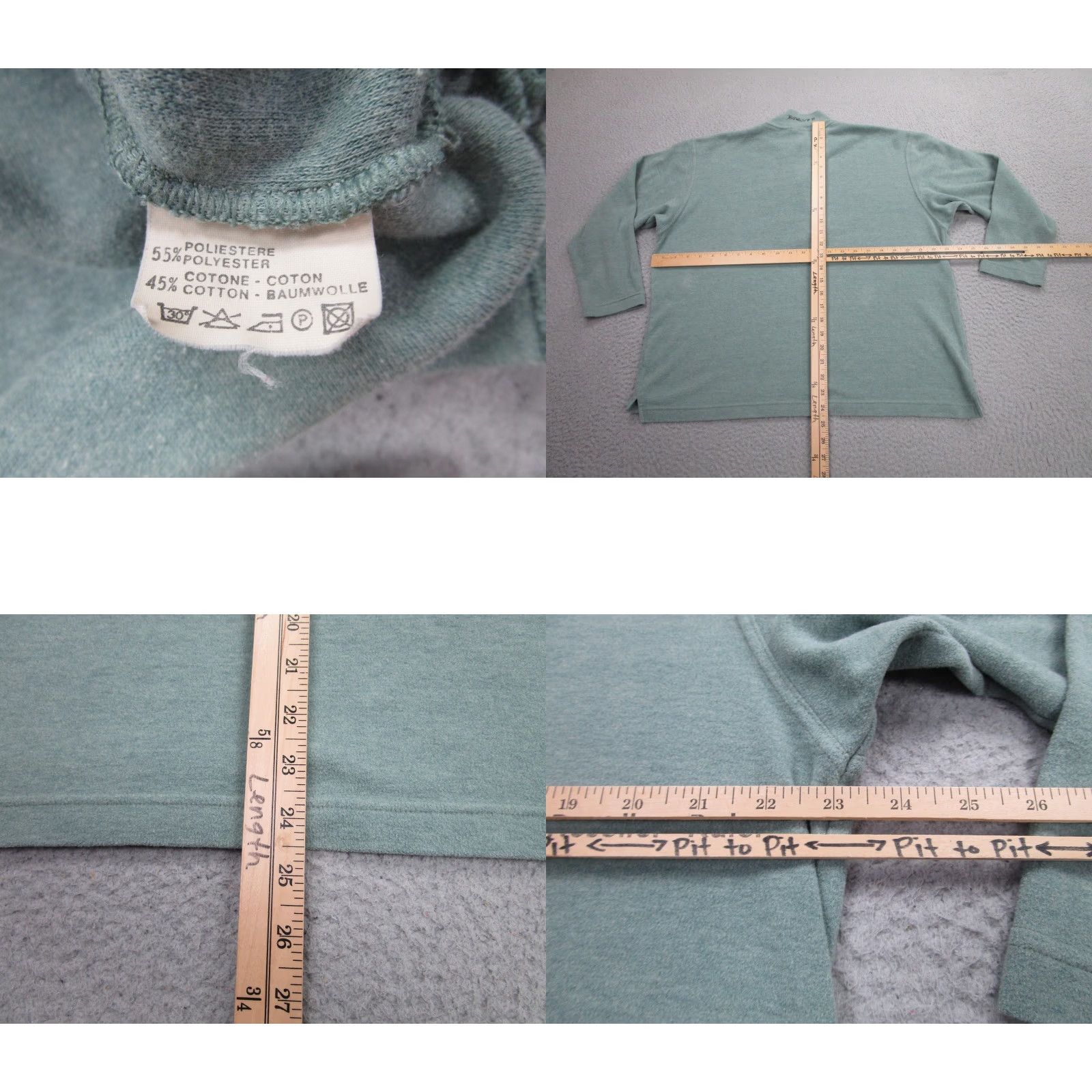 Bogner Bogner Sweater Womens Large Green Mock Neck Quarter Zip Embroidered Made Italy Size M / US 6-8 / IT 42-44 - 8 Thumbnail