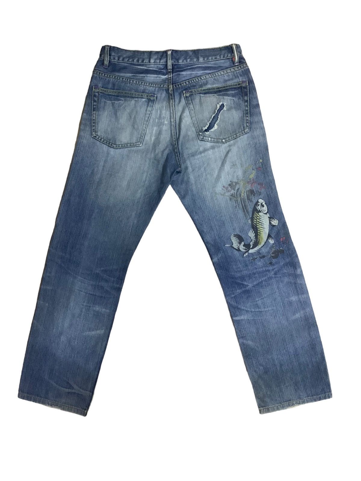 Kings Of Indigo × Takeo Kikuchi 💸Accept Offer💸 Takeo Kikuchi KOI Print Jeans Size US 30 / EU 46 - 1 Thumbnail