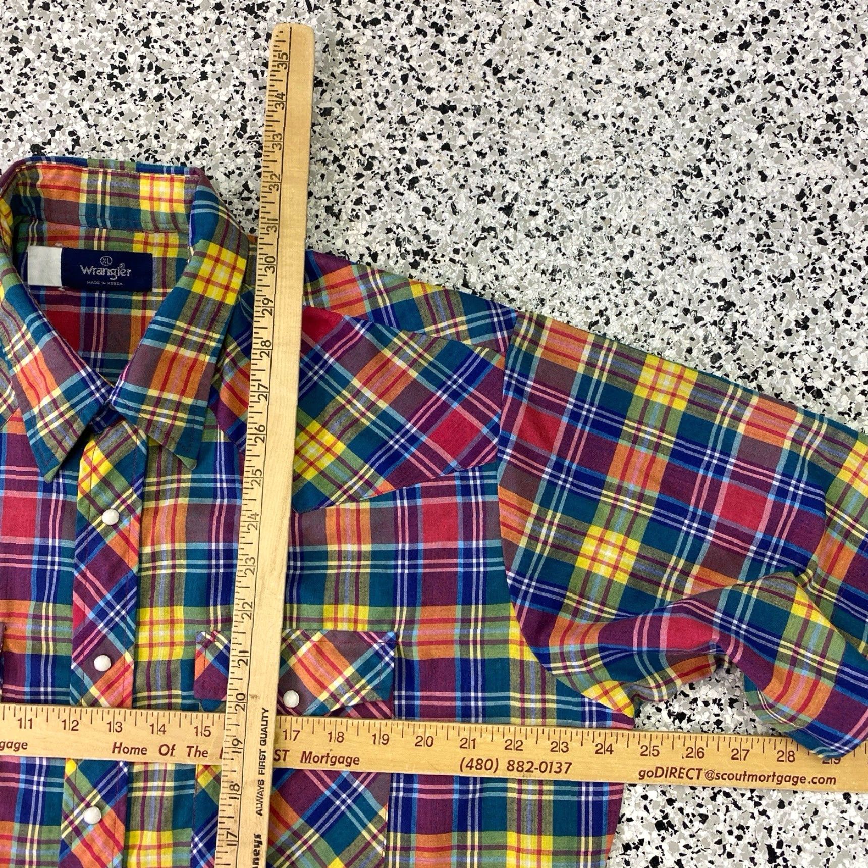 Wrangler VINTAGE Wrangler Western Pearl Snap Shirt Mens XL Cowboy Cut Rodeo Plaid Long Sleeve Button-Up Size US XL / EU 56 / 4 - 3 Thumbnail
