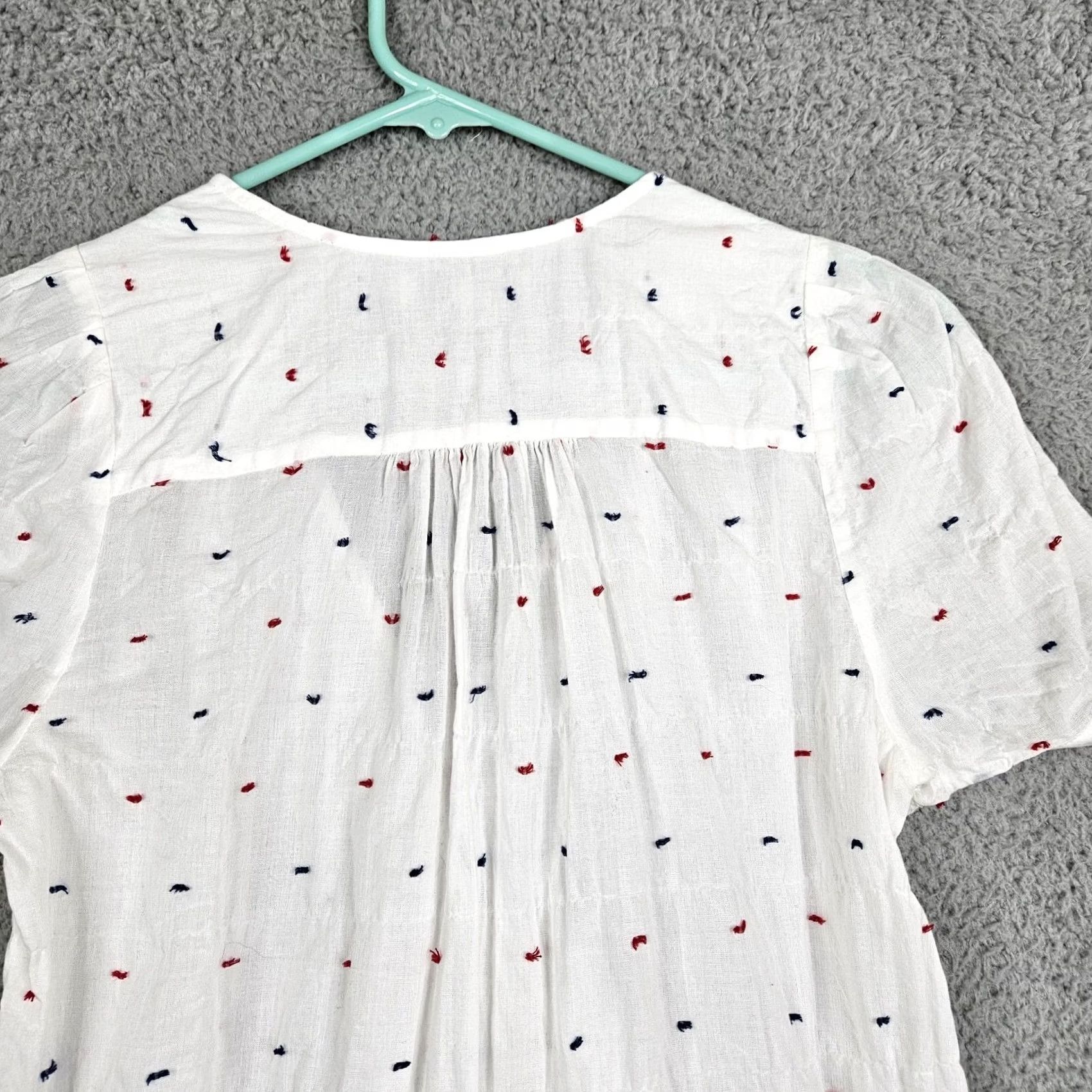 Madewell Wrap Madewell Tie Front Short-Sleeve Blouse XS Women Multicolor V-Neck Casual Regular Shirt Womens Size XS / US 0-2 / IT 36-38 - 4 Thumbnail