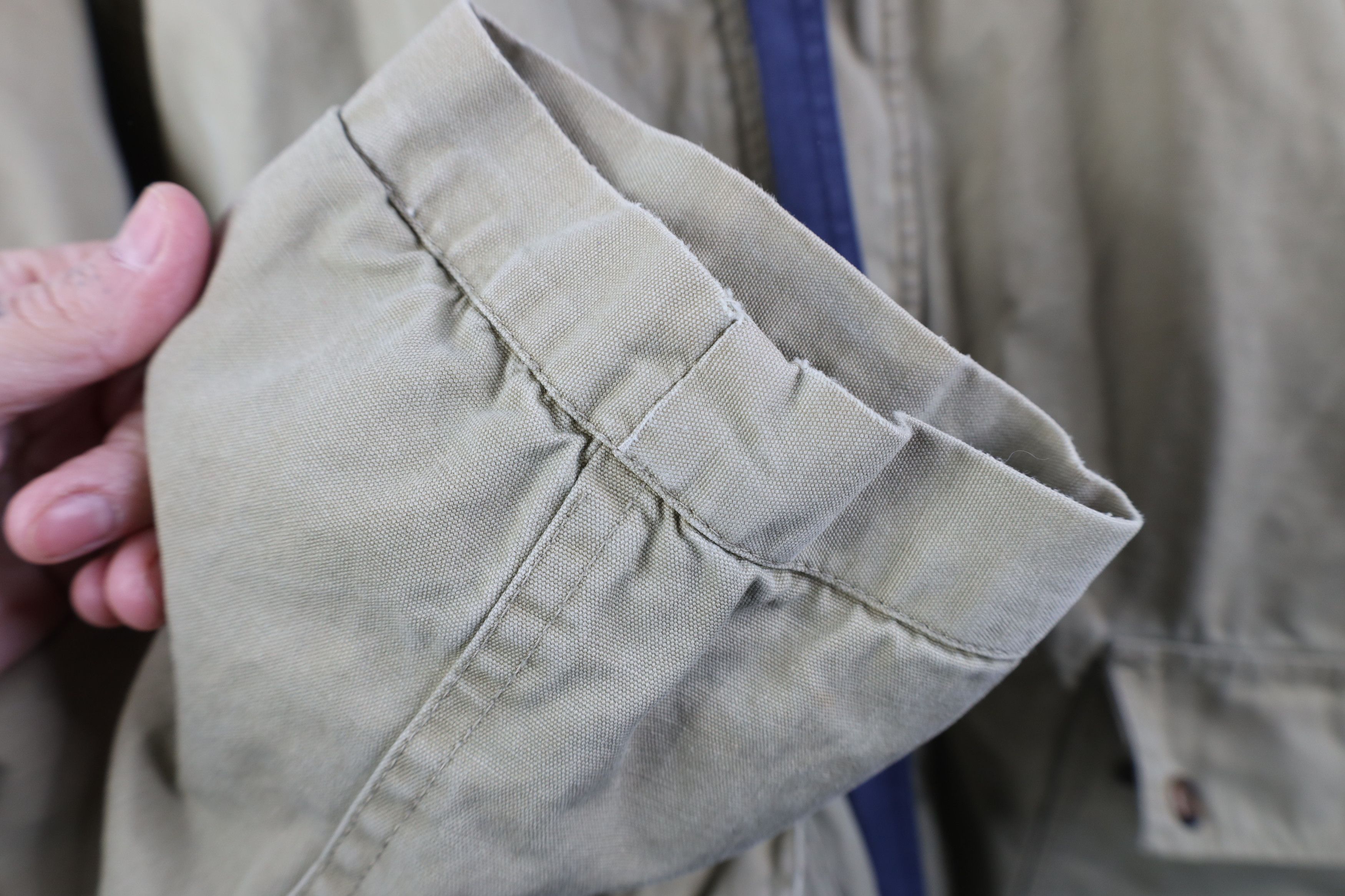 Vintage Vintage 90s Streetwear Heavy Canvas Hooded Jacket Beige Size US L / EU 52-54 / 3 - 9 Thumbnail