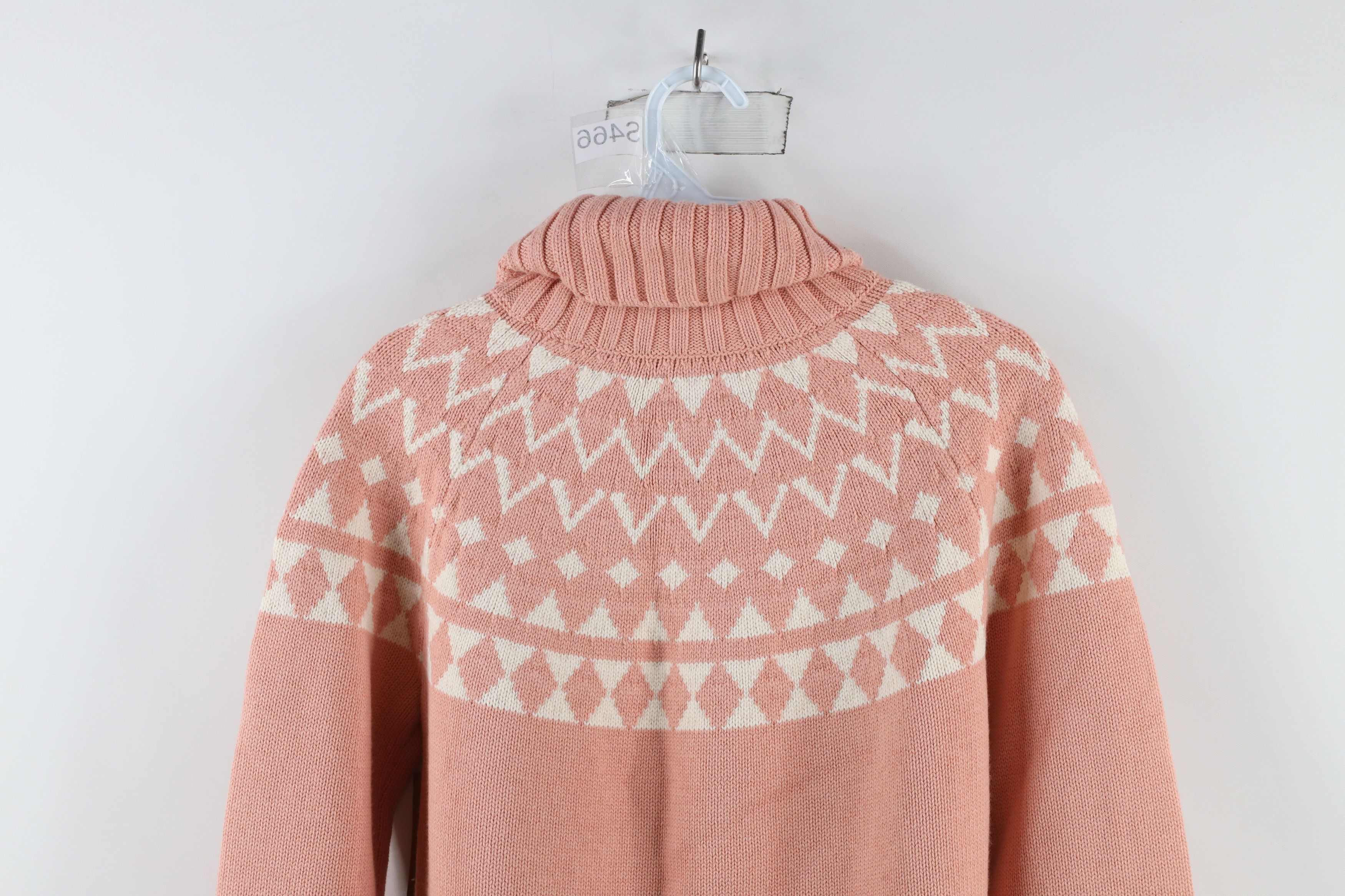 Duluth Trading Company × Vintage New Duluth Trading Co Fair Isle Turtleneck Sweater Pink Size S / US 4 / IT 40 - 8 Thumbnail